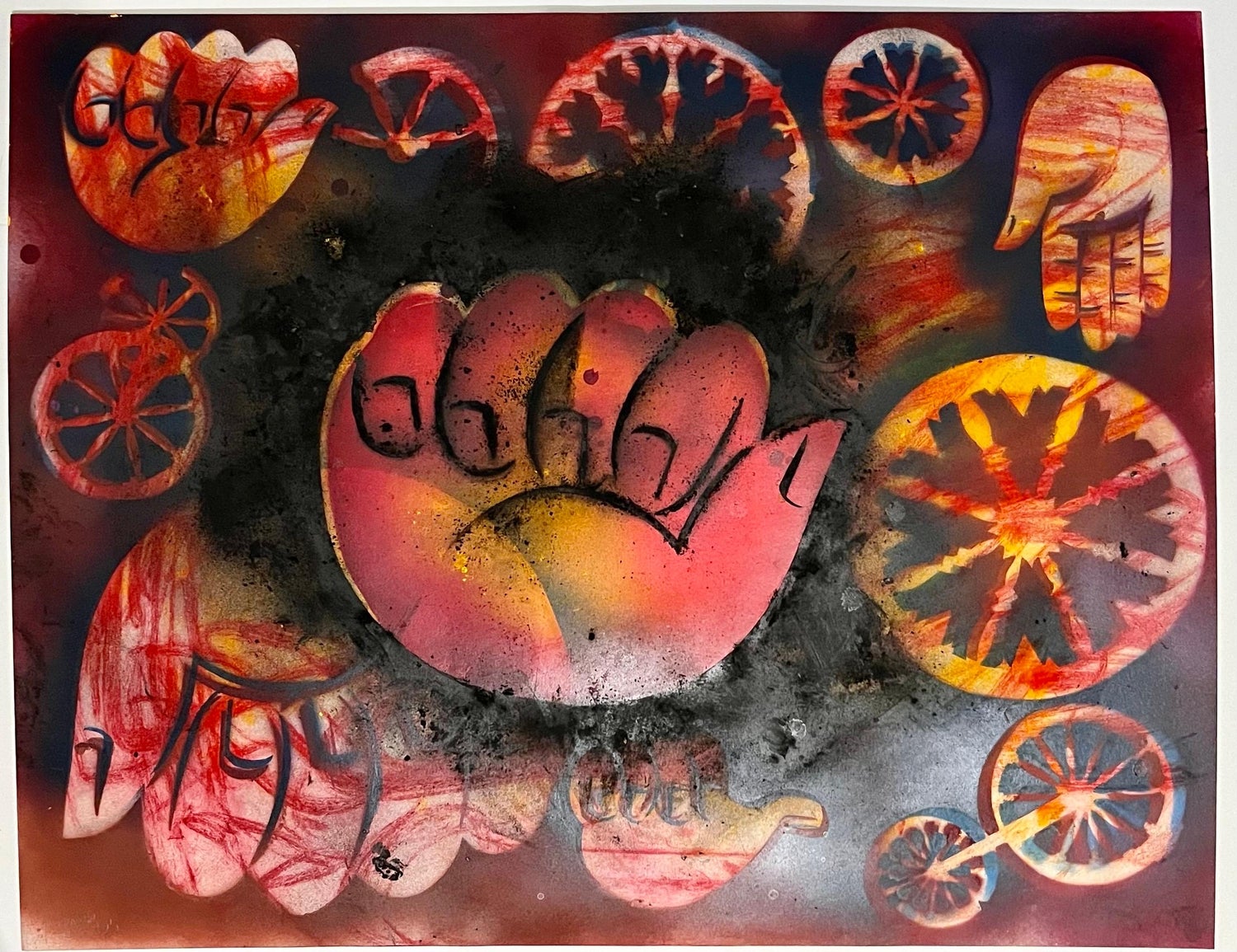 Surrealist Spray Paint Painting Mixed Media Rope Burn Mason Rader Street Art