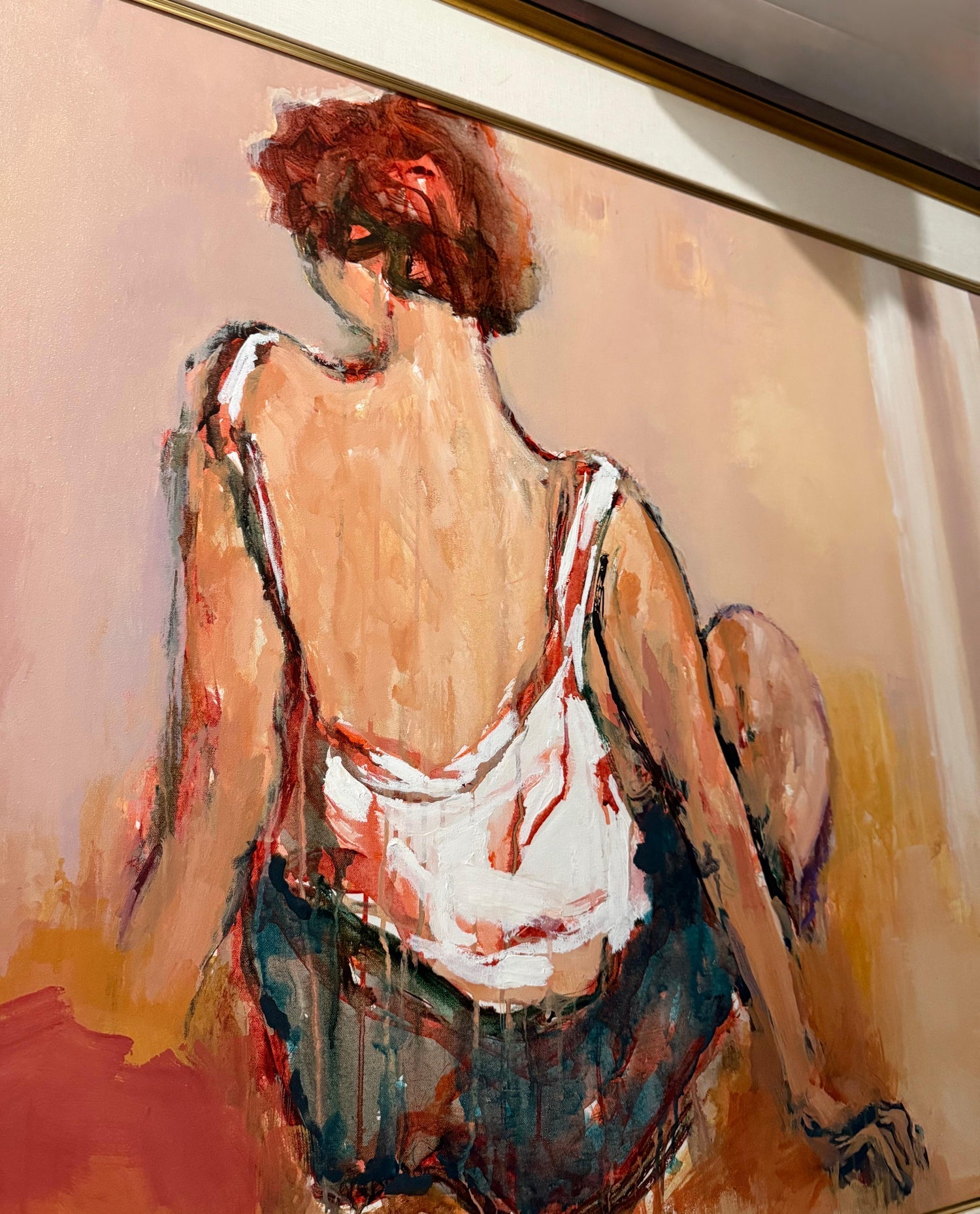 Large Post Impressionist Fauvist Art French Oil Painting Dancer Urbain Huchet