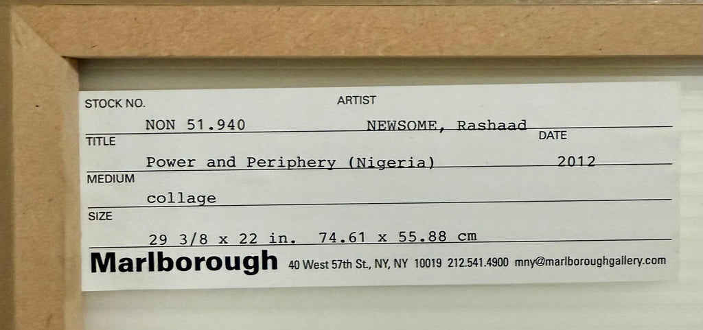Original Collage Rashaad Newsome Power & Periphery Nigeria Marlborough Gallery