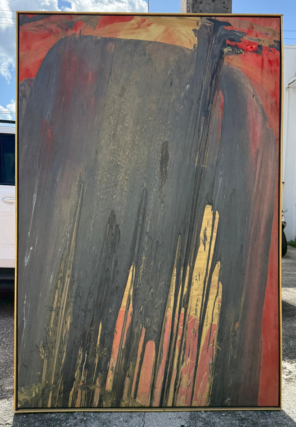 Large Modernist Abstract Color Field Acrylic Painting Woman Artist Francine Tint