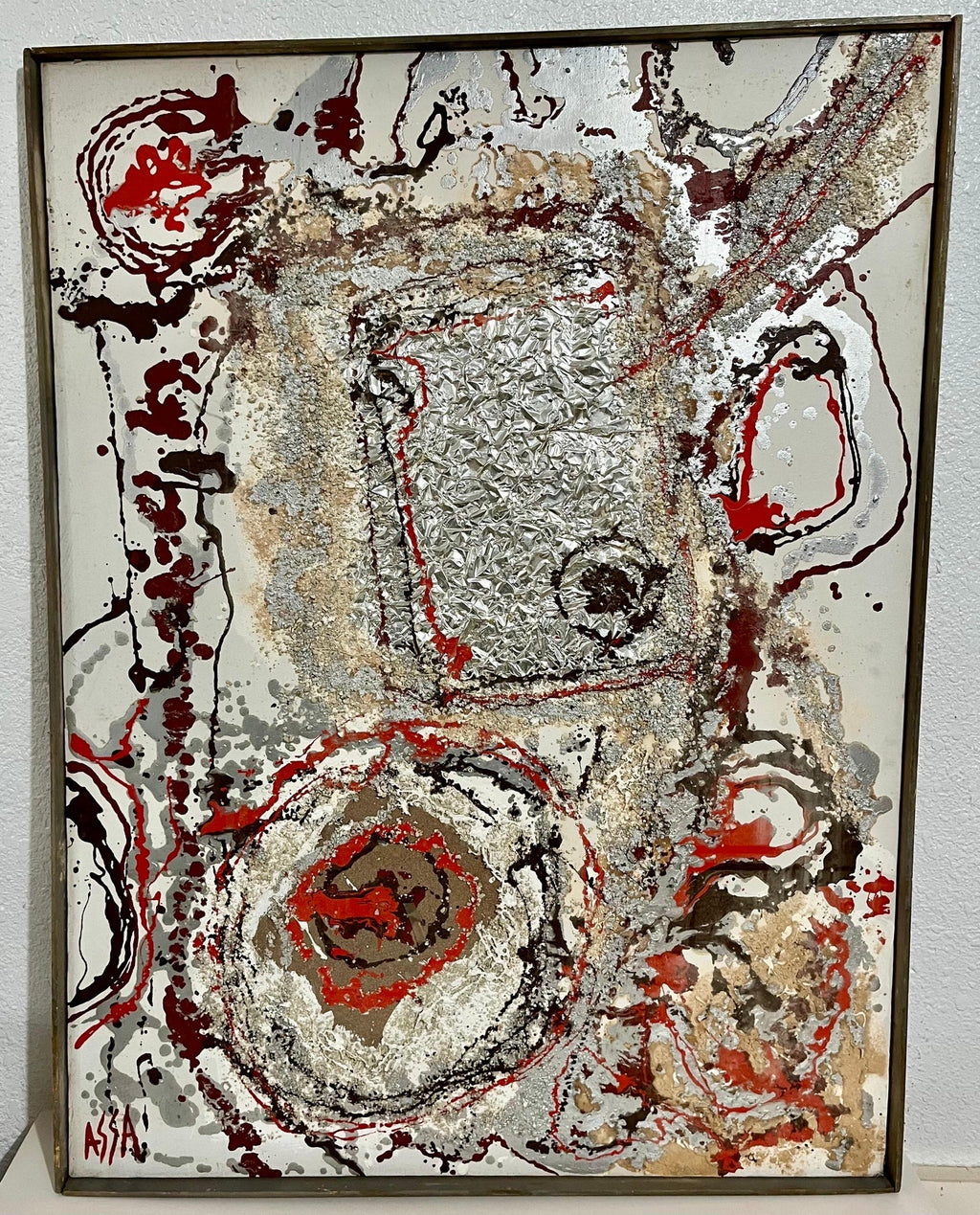Modernist Persian Iranian Middle Eastern Abstract Fereydoun Assa Oil Painting