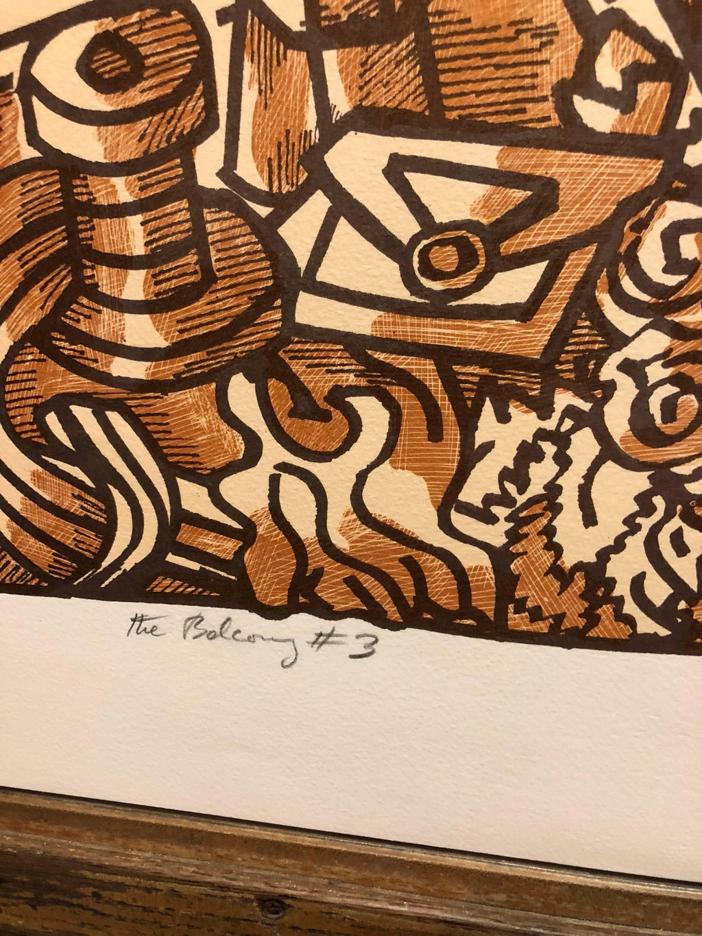 Large Venezuelan Modernist Lithograph "The Balcony #3" Color Print