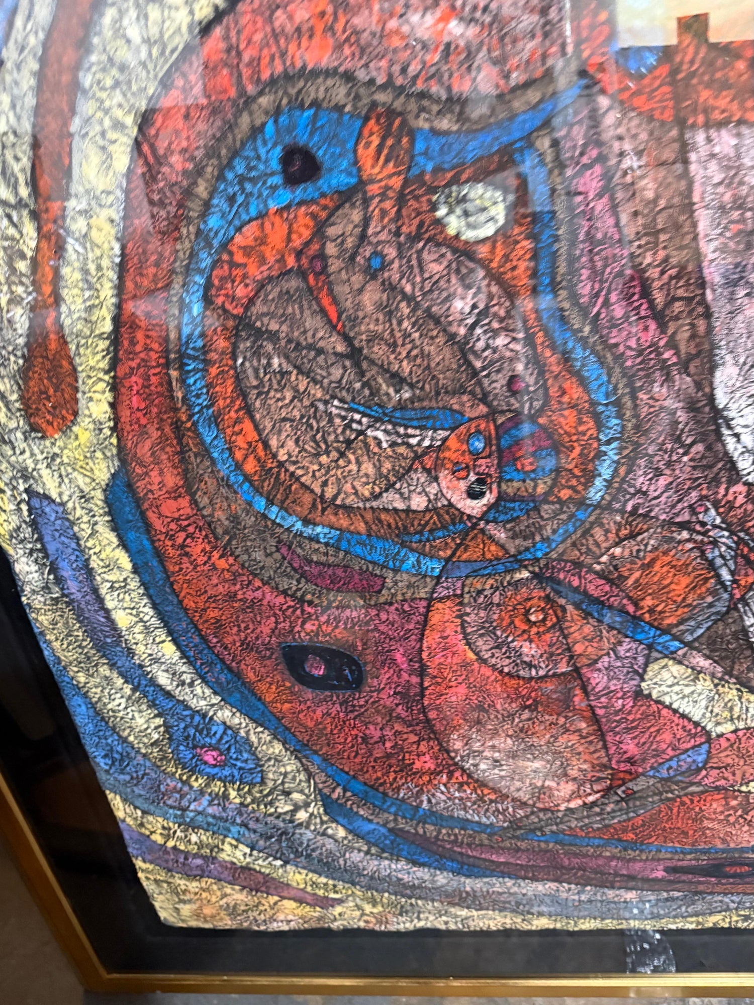 Large Original Mixed Media Painting on Rice Paper Chinese Artist Jiang Tiefeng