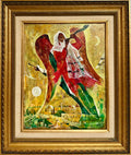 Post Soviet Russian Jewish Oil Painting Marc Klionsky Jerusalem Angel & Shofar