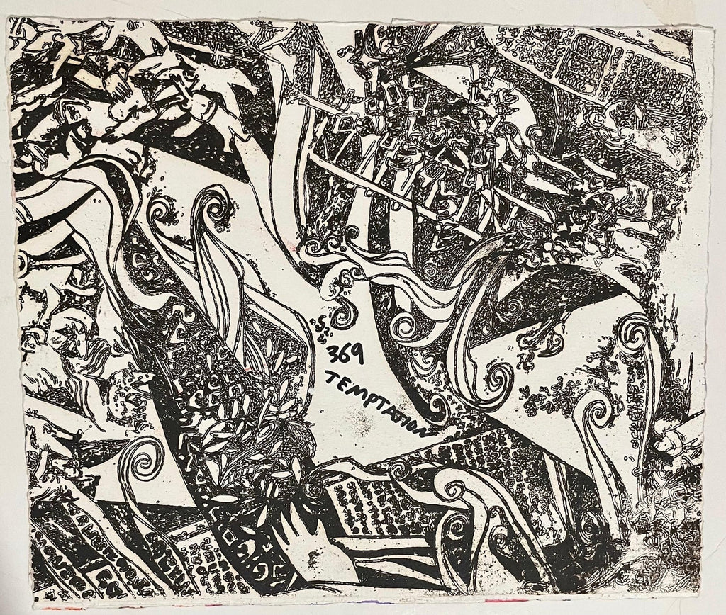 Israeli Judaica Original Painting, "Temptation" Dancing Polish Artist Arie Dubi
