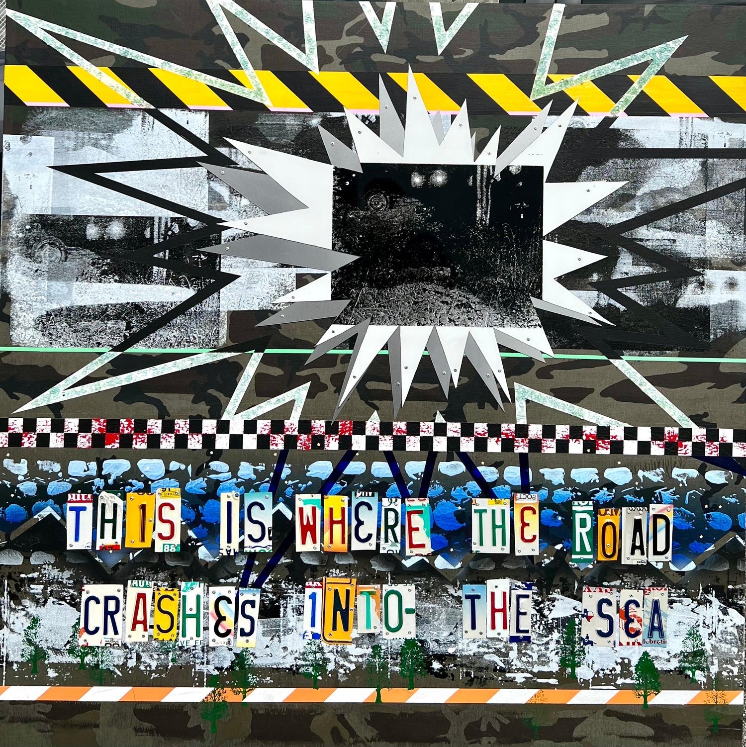 Outsider Ryan Humphrey Street Art Collage, Large Painting Jackson Pollock Photo
