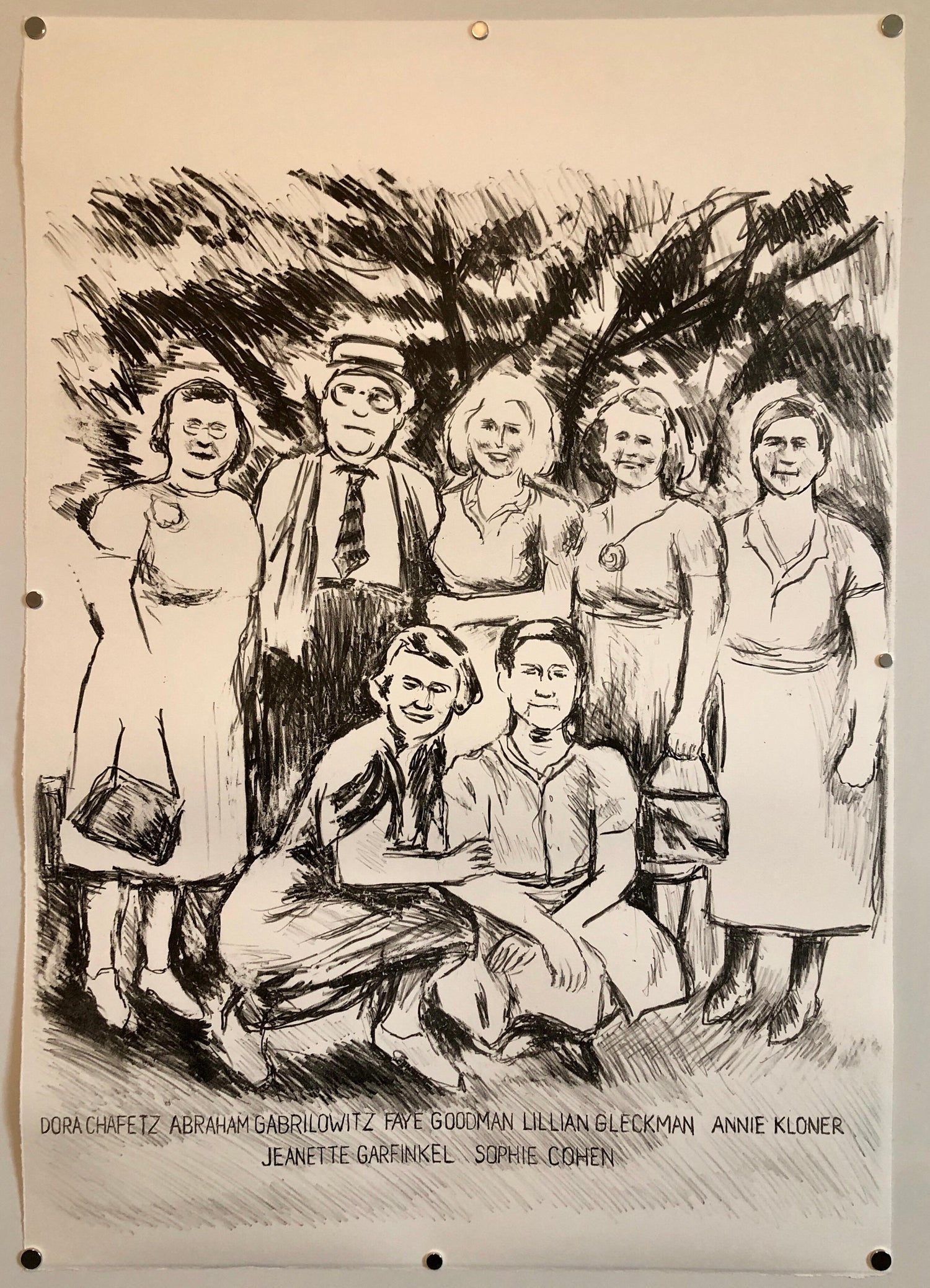 Columbus Ohio State Judaica Lithograph Jewish Americana Family Reunion Portrait
