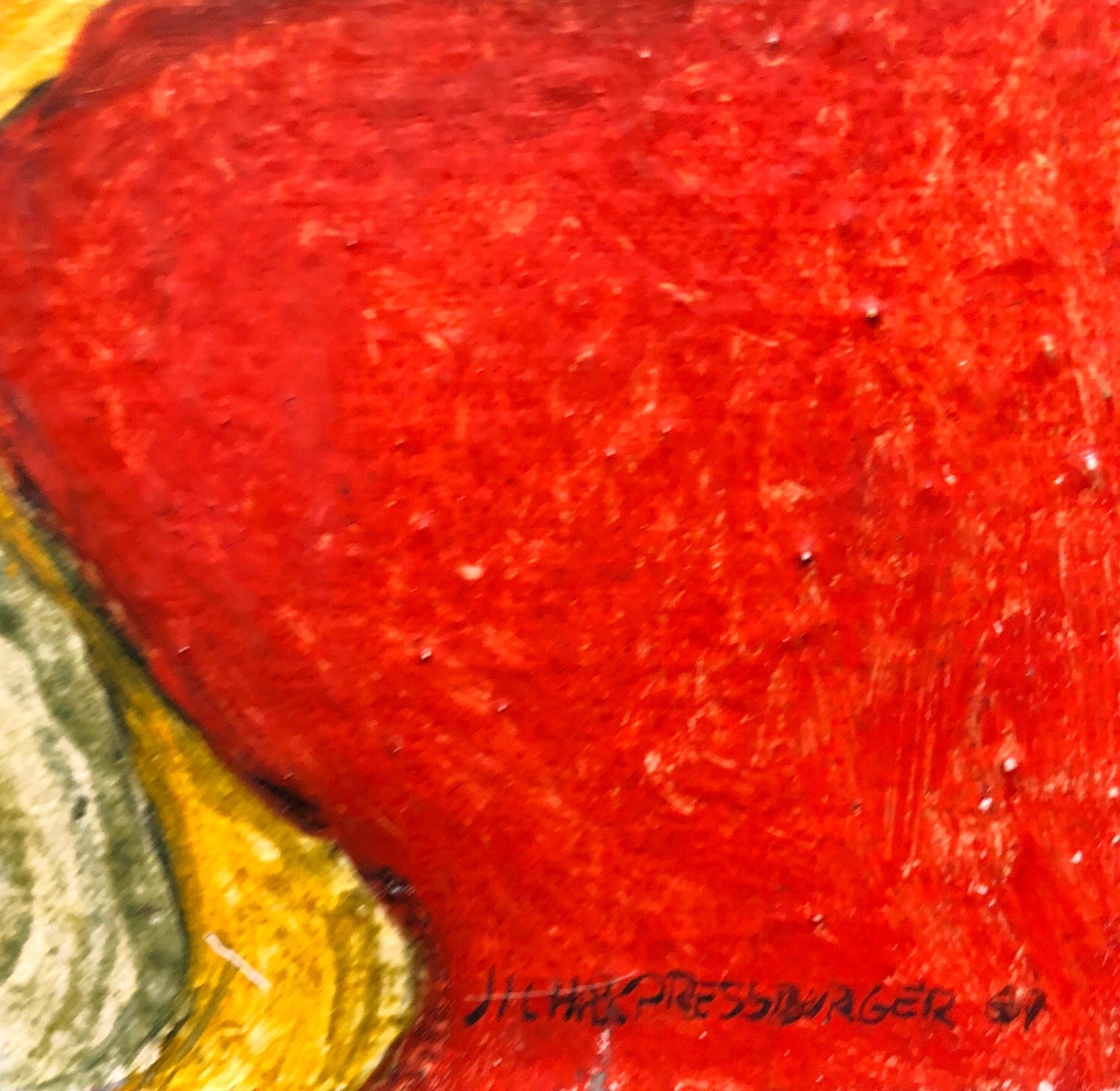 French Jewish Post Holocaust Abstract Painting Manner of Hundertwasser Art Brut