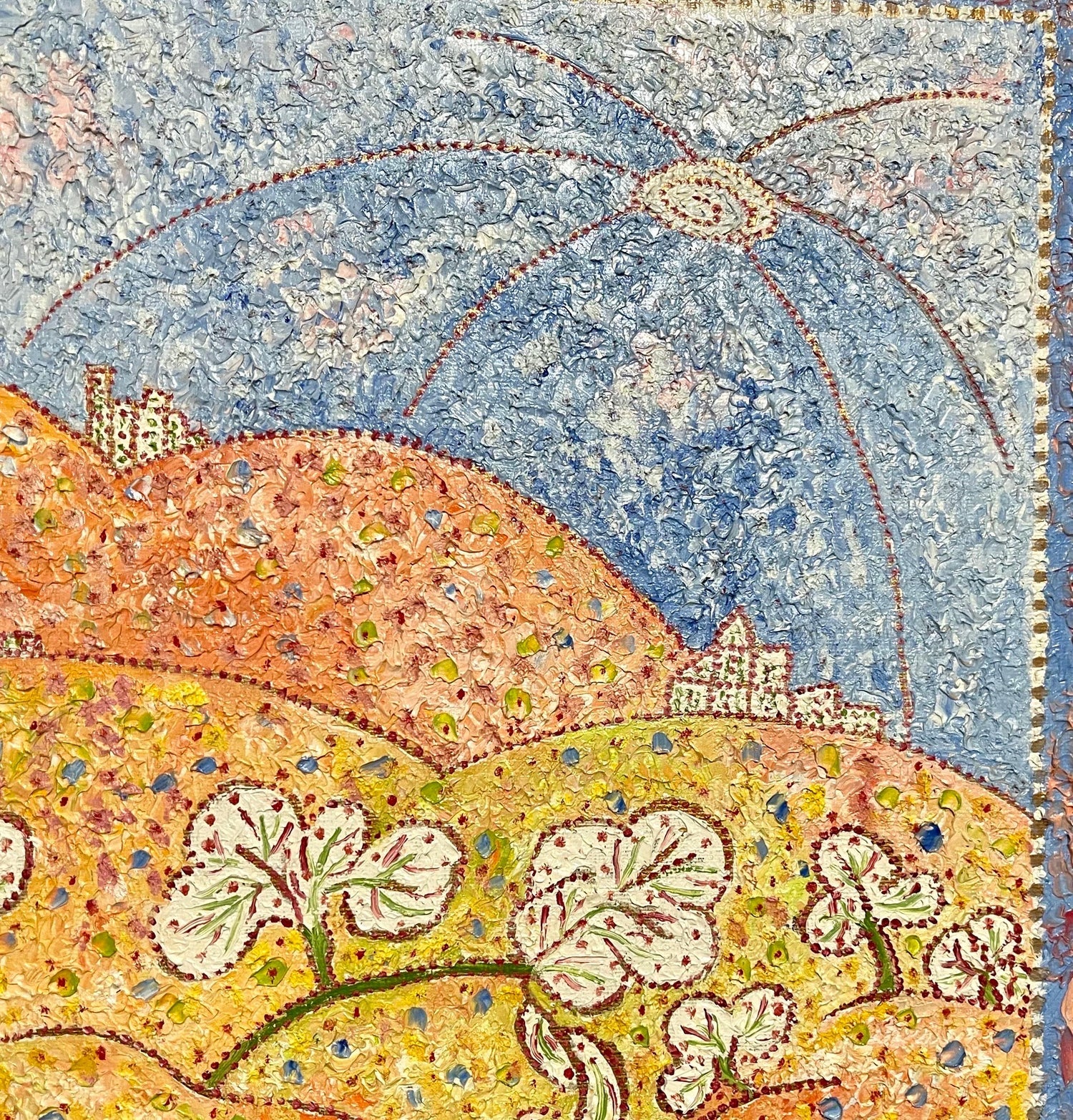 Whimsical French Folk Art, Naive, Oil Painting  Madeline Marie Christine Clavier