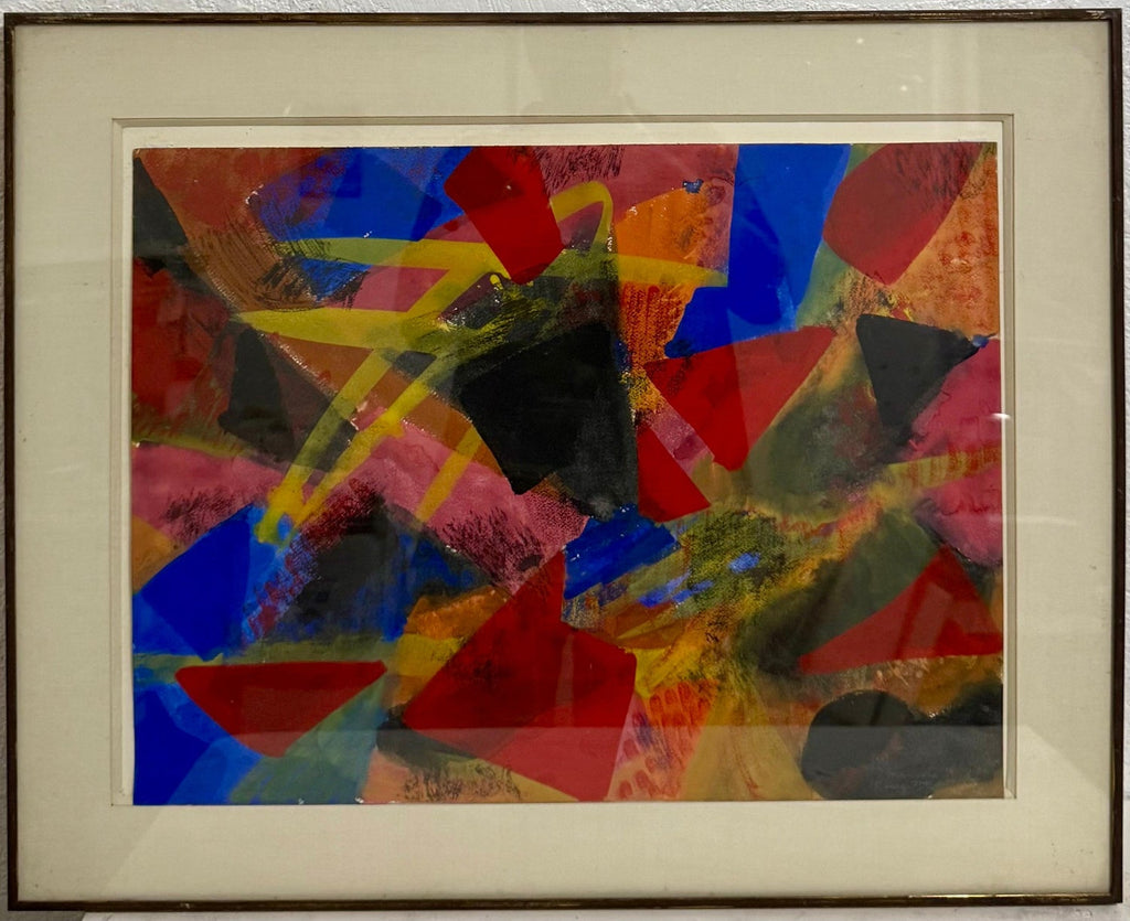 Richard Hennessy 1974 Colorful Vibrant Abstract Geometric Painting Modernist Art