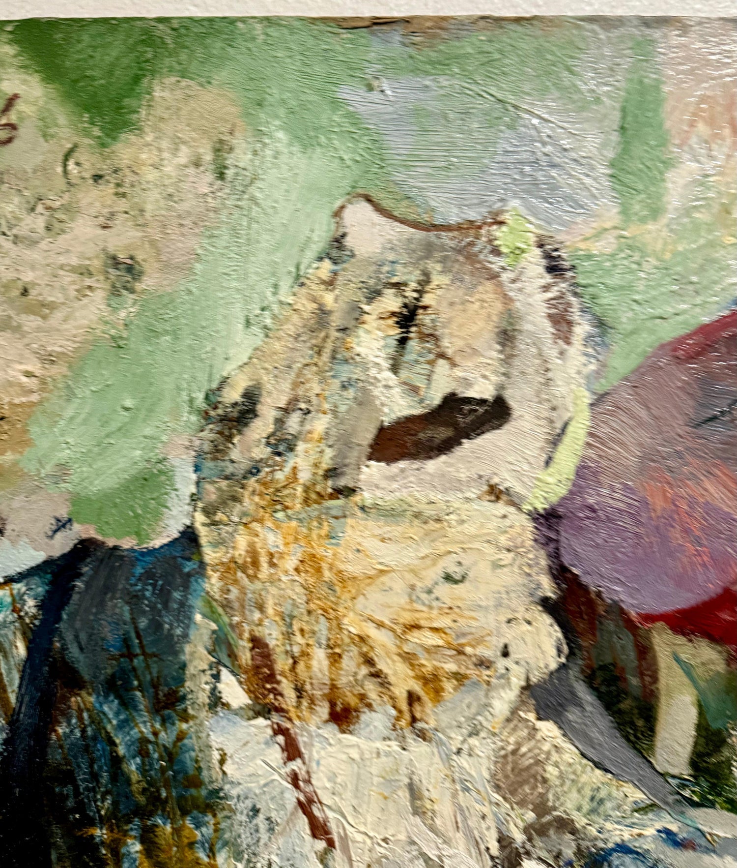 Large Figural Abstract Oil Painting Collage LA California Artist Peter Liashkov