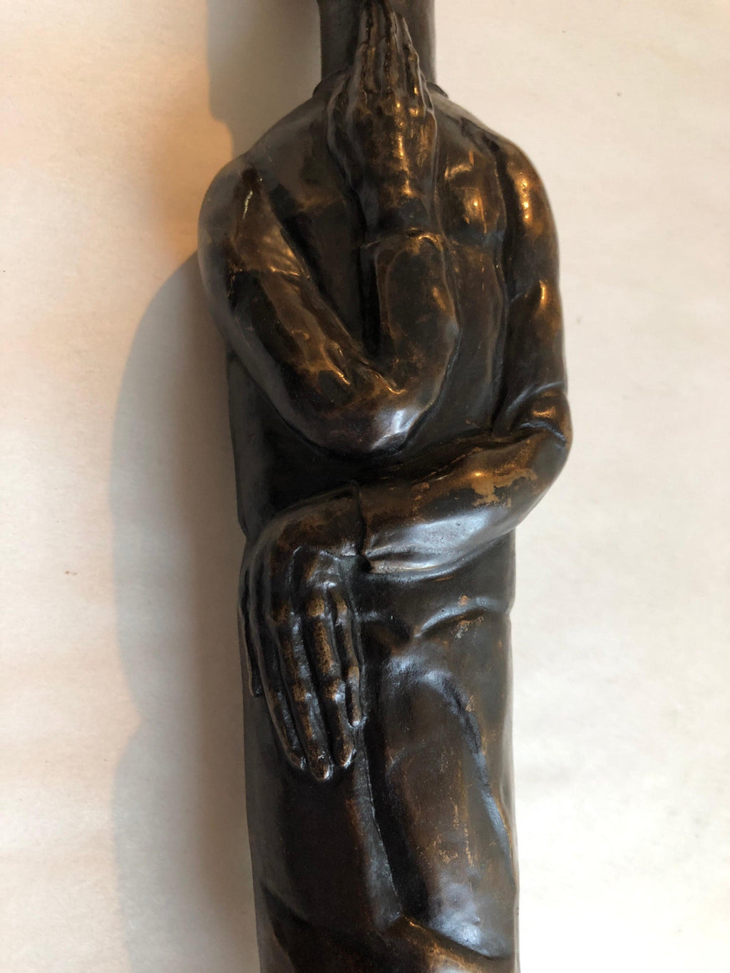 Art Deco Expressionist Bronze Judaica Rabbi Sculpture Los Angeles Modernist