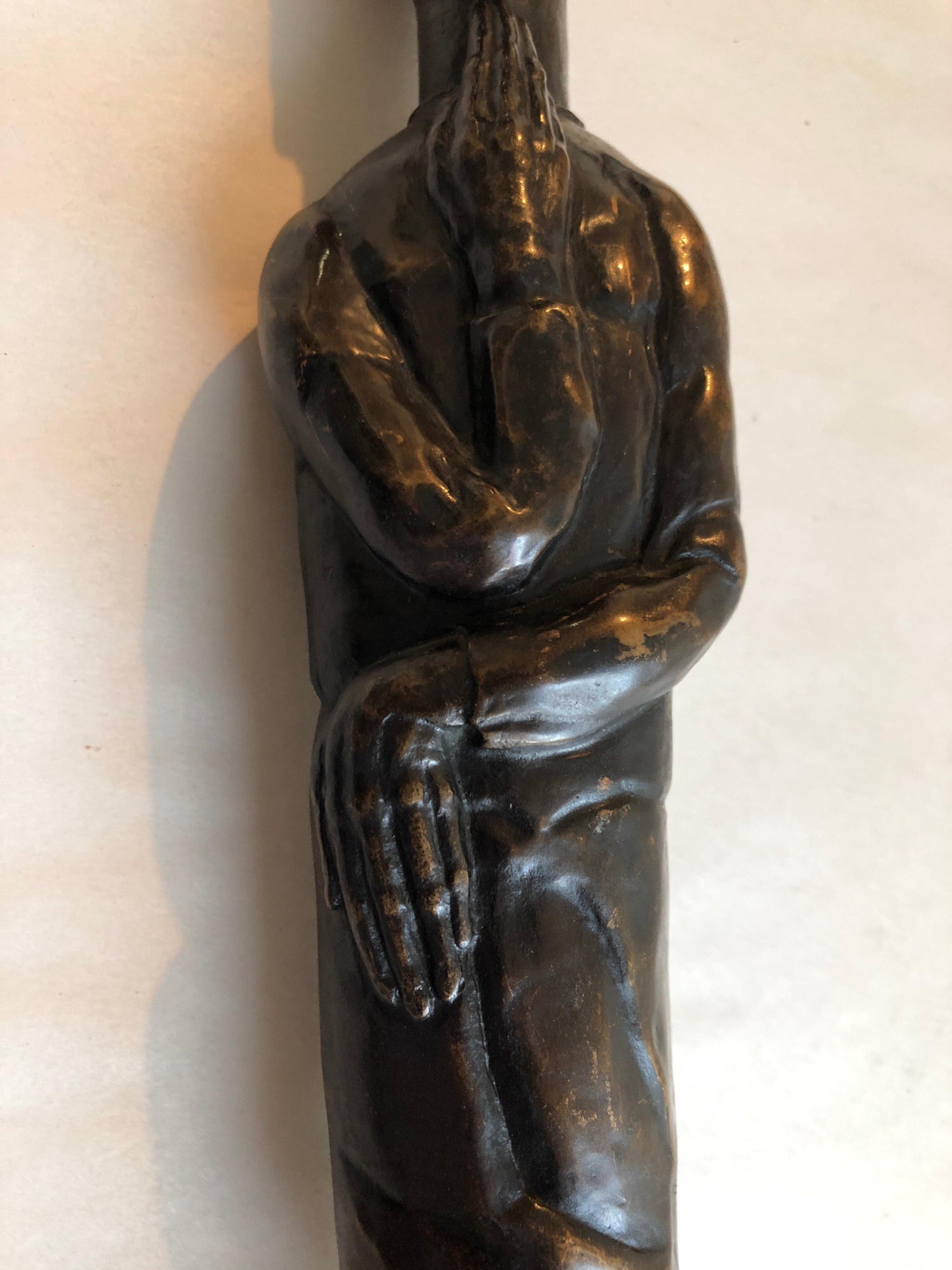 Art Deco Expressionist Bronze Judaica Rabbi Sculpture Los Angeles Modernist