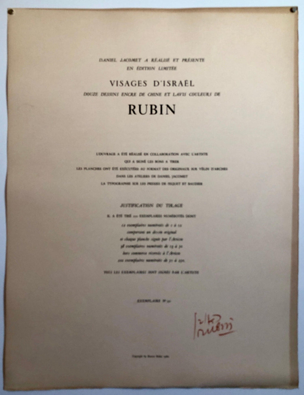 Modern Israeli Lithograph Reuven Rubin Views Of Israel Judaica Crowing Rooster