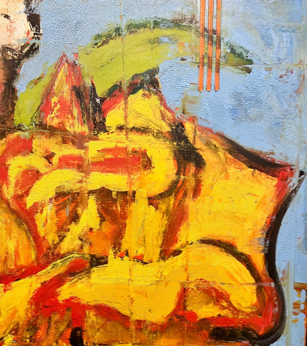 Large Modernist Rose Bouquet Oil on Linen Painting Aaron Fink