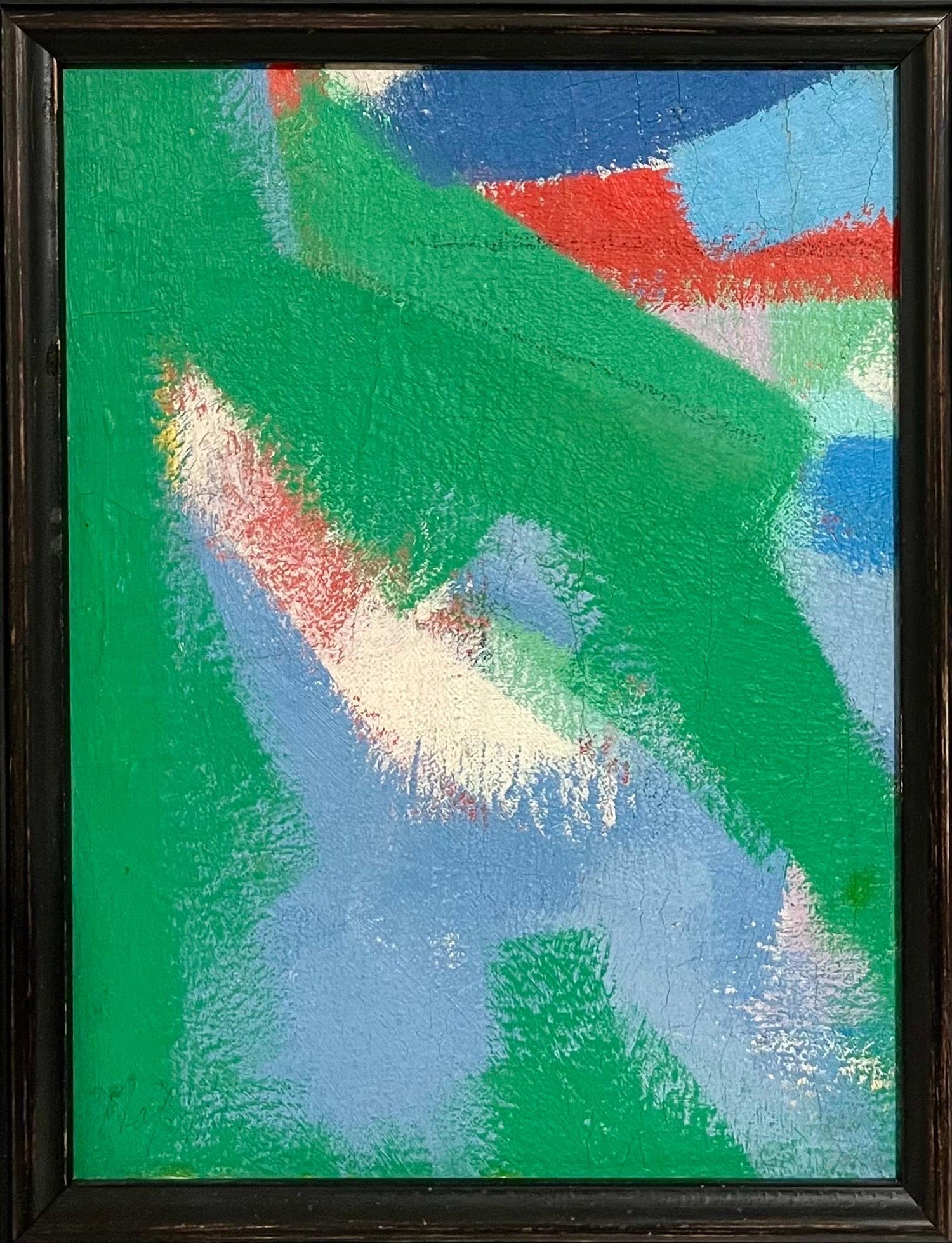 Bold German American Abstract Expressionist Color Field Oil Painting Carl Holty