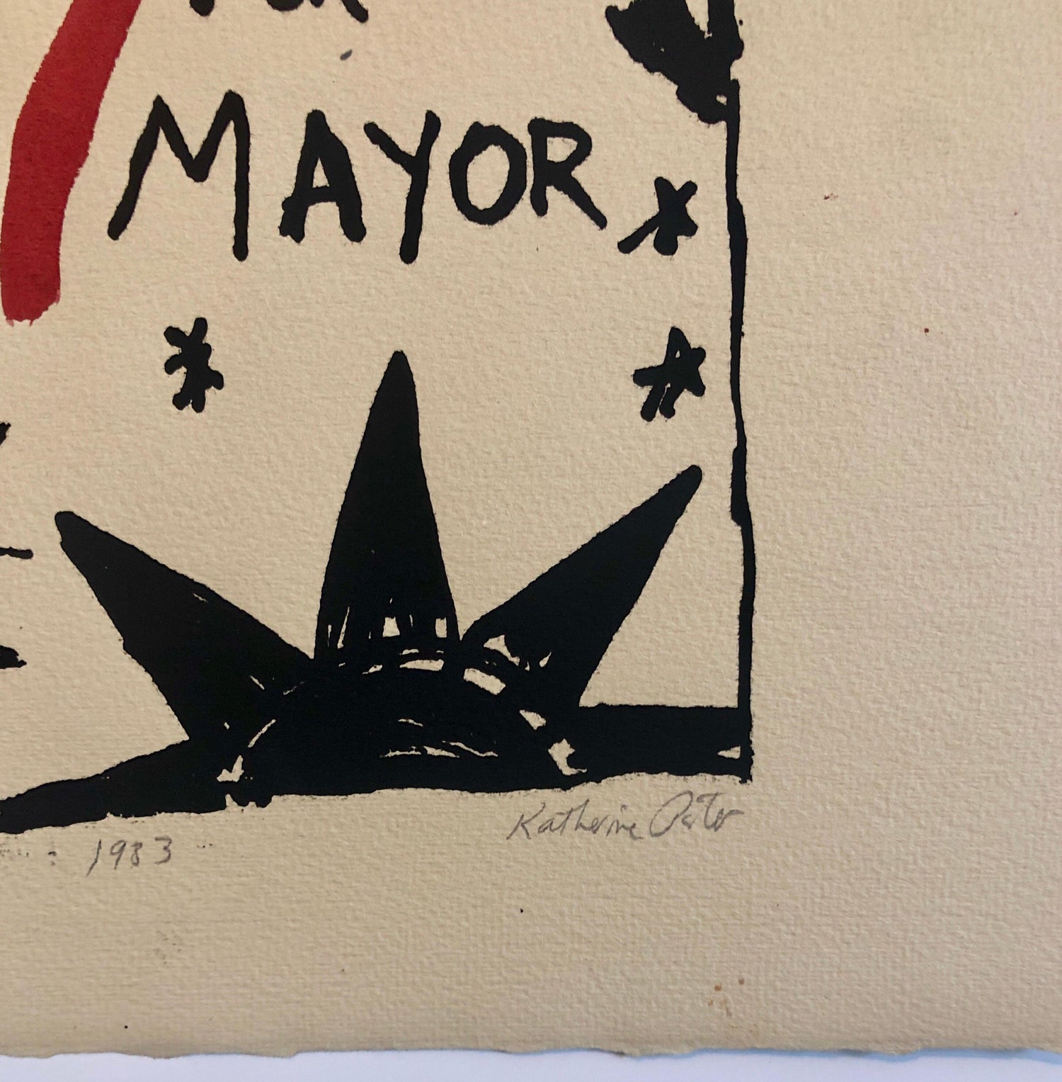Abstract Expressionist Watercolor Painting Woodblock Political Poster Mel King