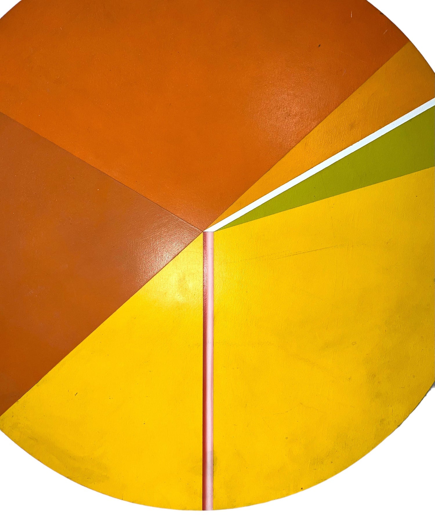 Israeli Round Tondo Hard Edged Geometric Abstract Color Painting Reuven Berman