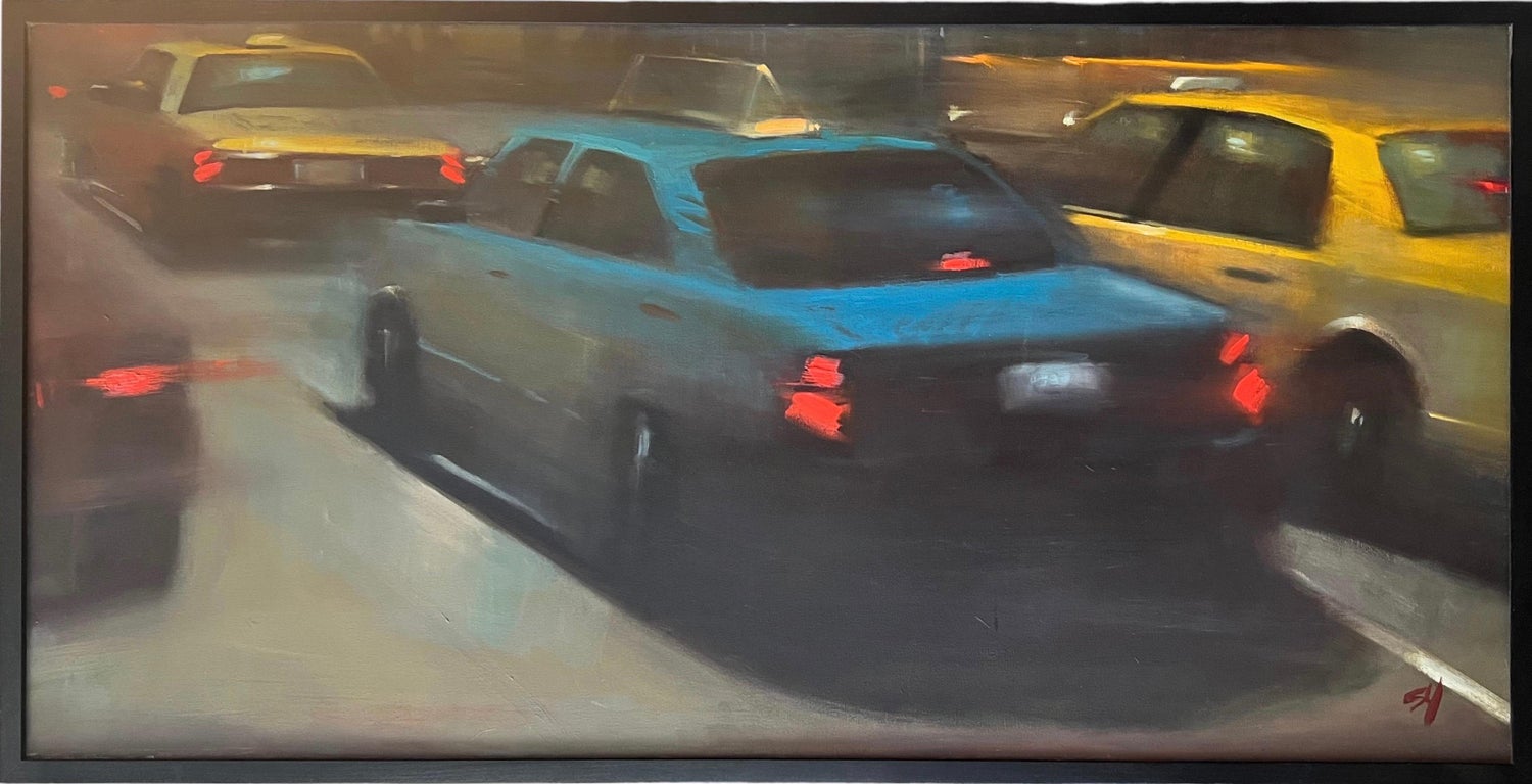 Large Suong Yangchareon Thai American Photorealist LA California Street Painting