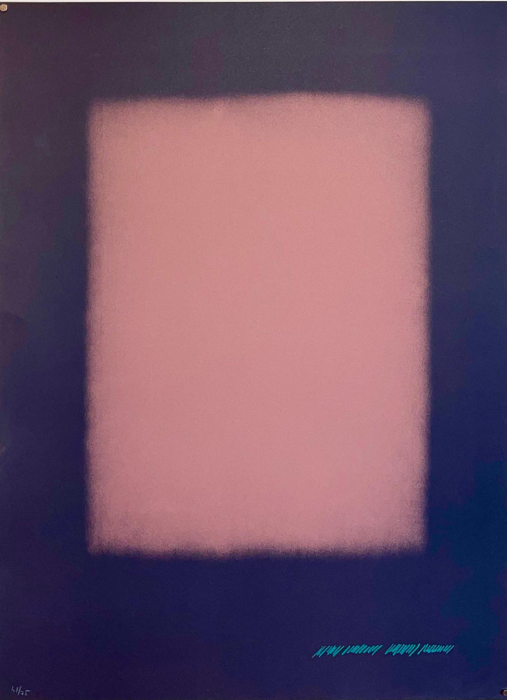 Abstract Color Field Red Purple Gradient Aquatint Etching California Minimalism