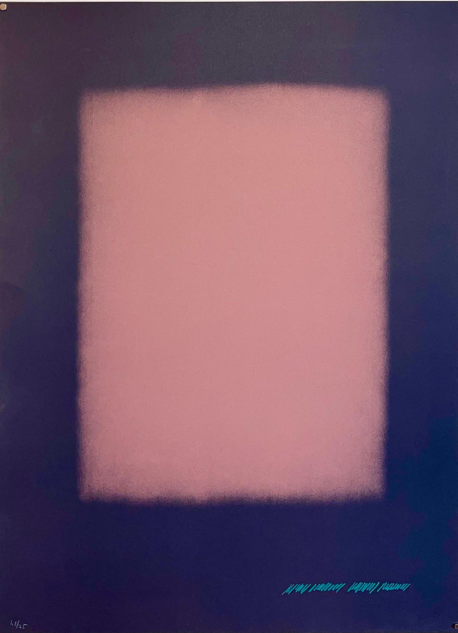 Abstract Color Field Red Purple Gradient Aquatint Etching California Minimalism