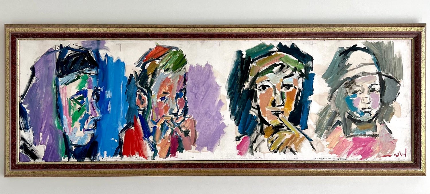 Large Oil Painting Israeli Pinchas Litvinovsky Jerusalem Israel Bezalel School