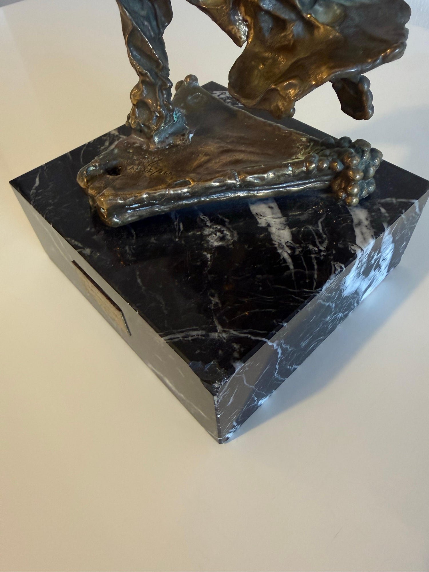 Large Original Surrealist Bronze Marble Sculpture Alma Del Quijote Salvador Dali