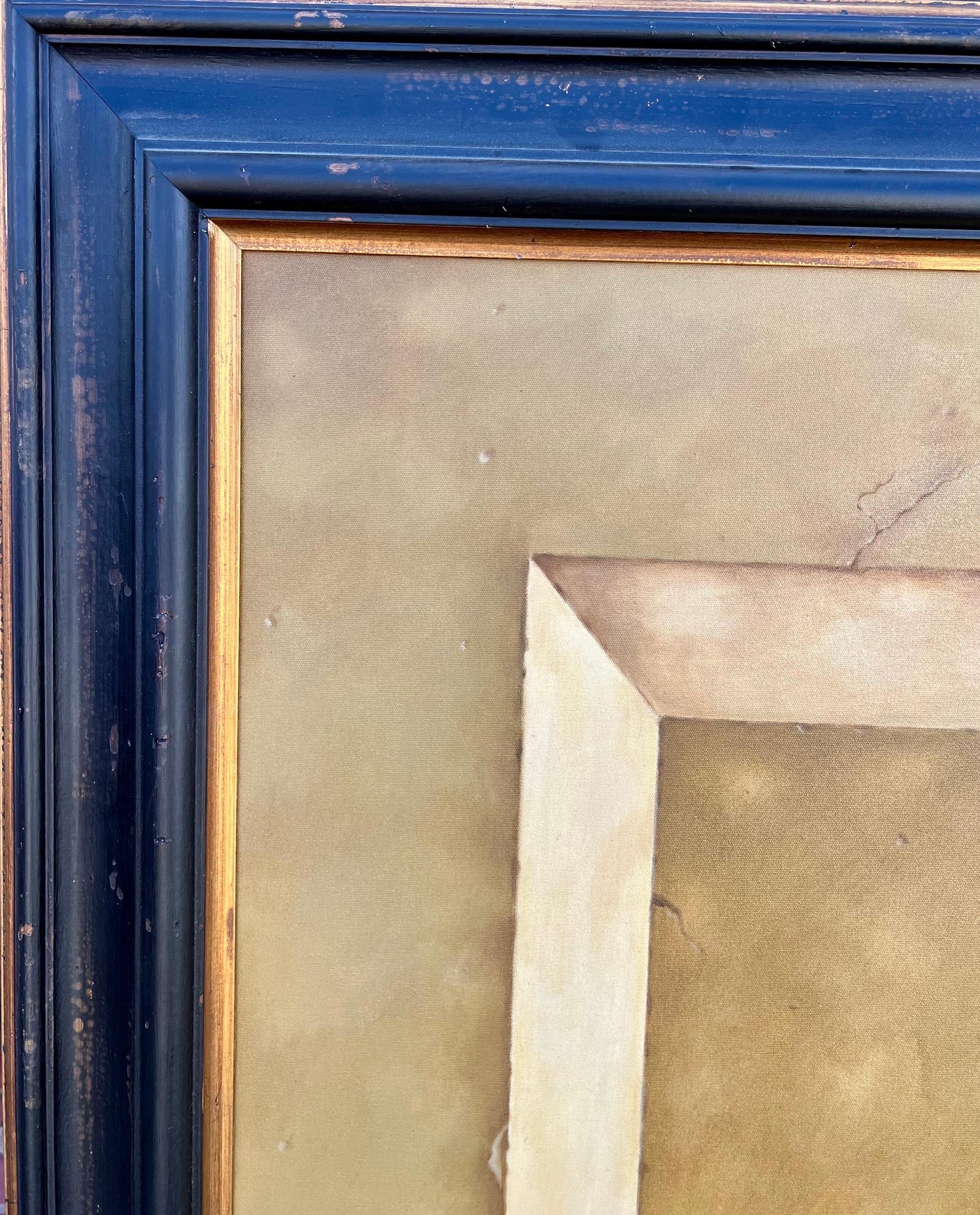 Large Trompe L'oeil Oil Painting Rene Chavelle Belgian Photo Realist Peppers