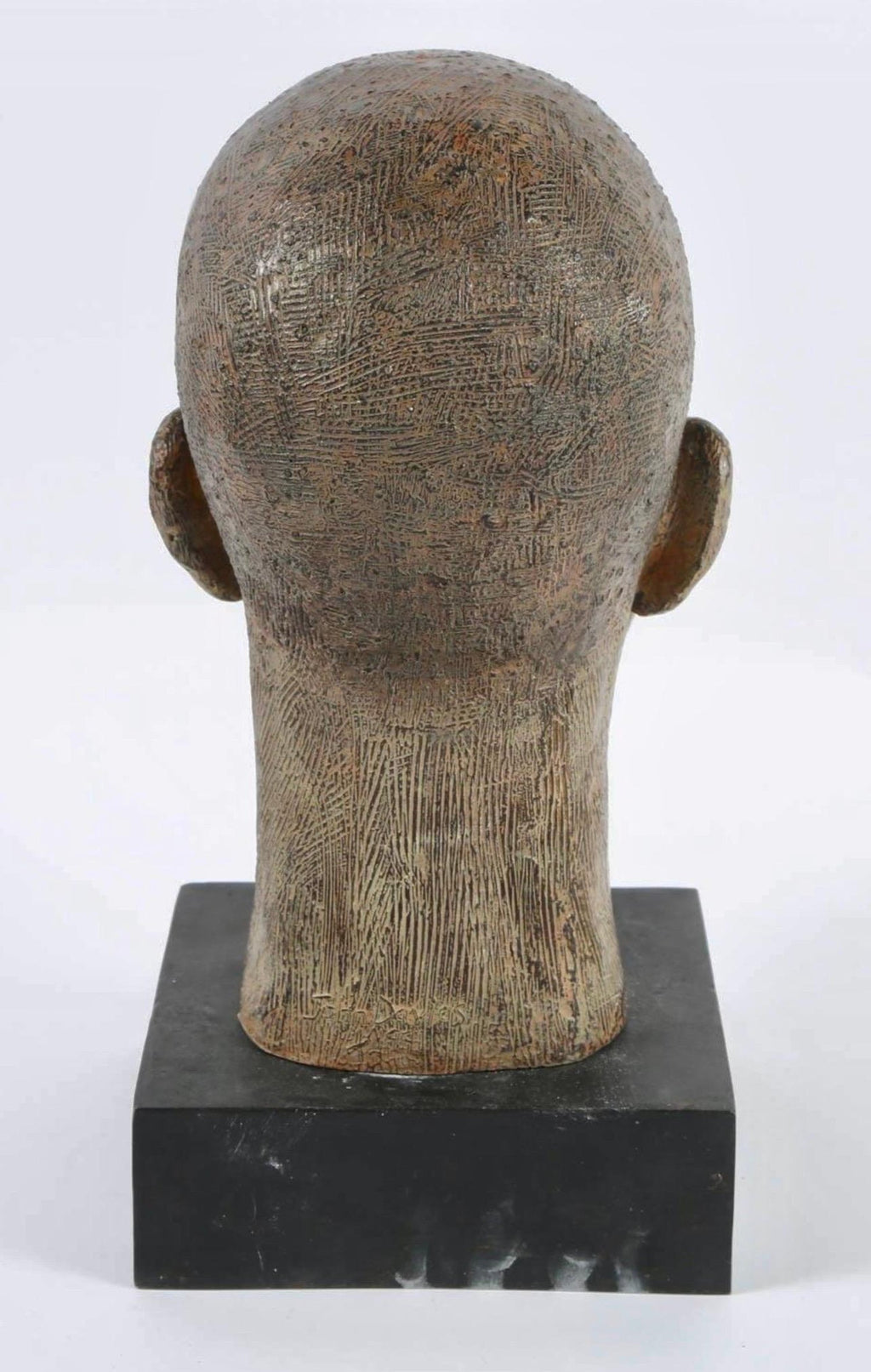 Rare Cast Painted Bronze Head Sculpture British Realist Sculptor John Davies
