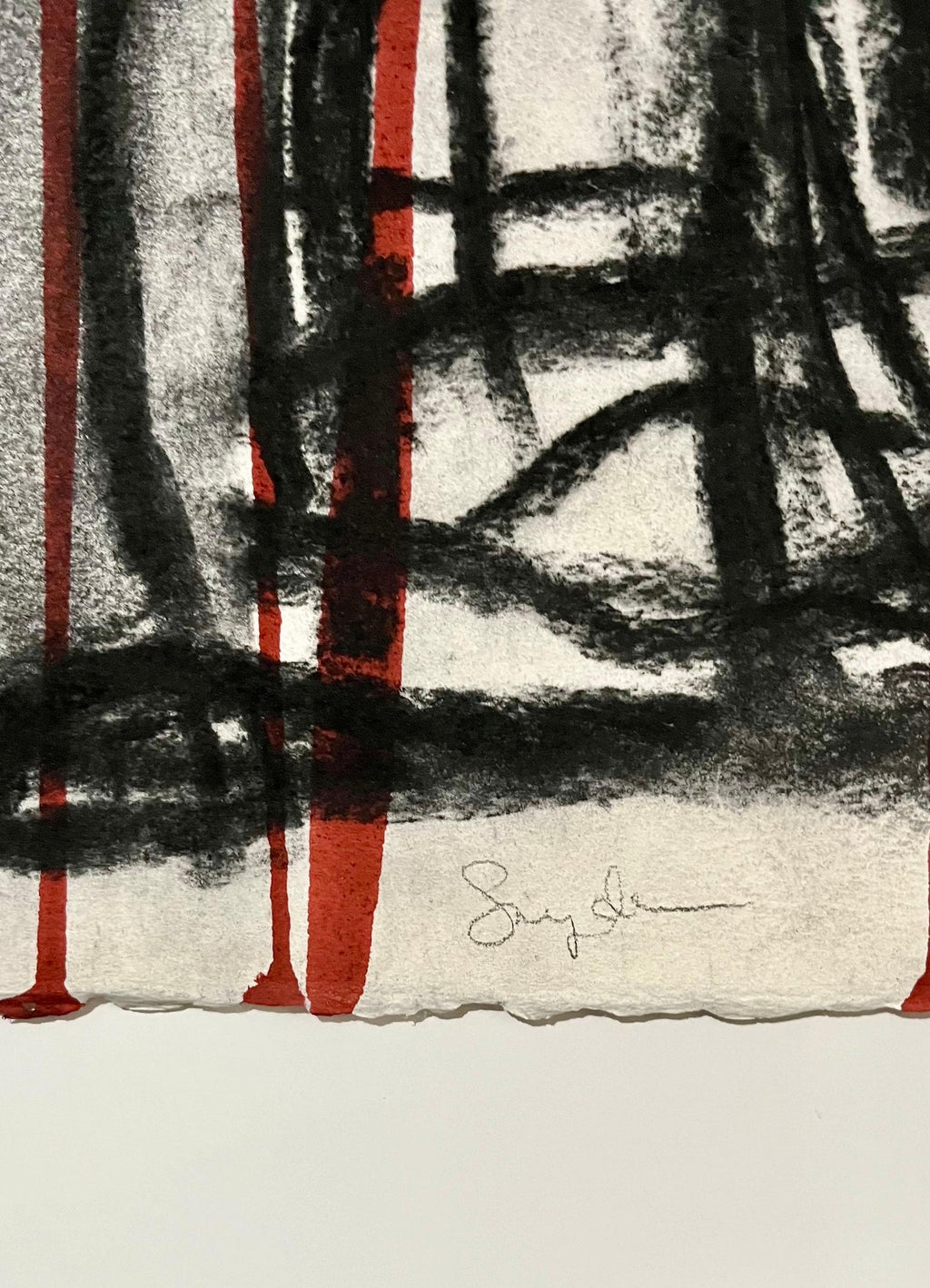 Bold Graphic Abstract Expressionist Mixed Media Painting Richard Snyder NYC Art