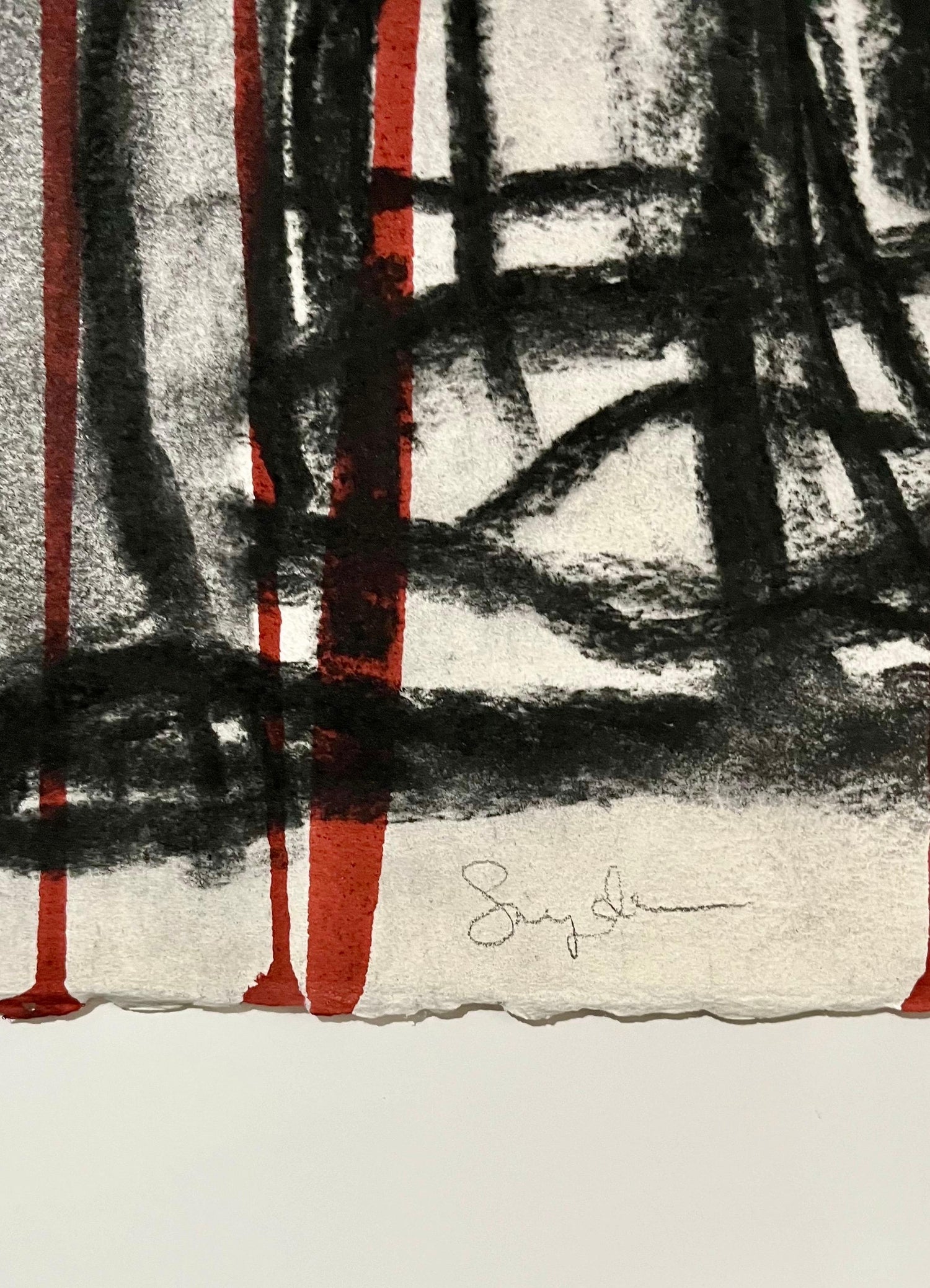 Bold Graphic Abstract Expressionist Mixed Media Painting Richard Snyder NYC Art