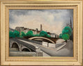 1927 Oil Painting Eiffel Tower Paris American Modernist Wpa Artist Morris Kantor