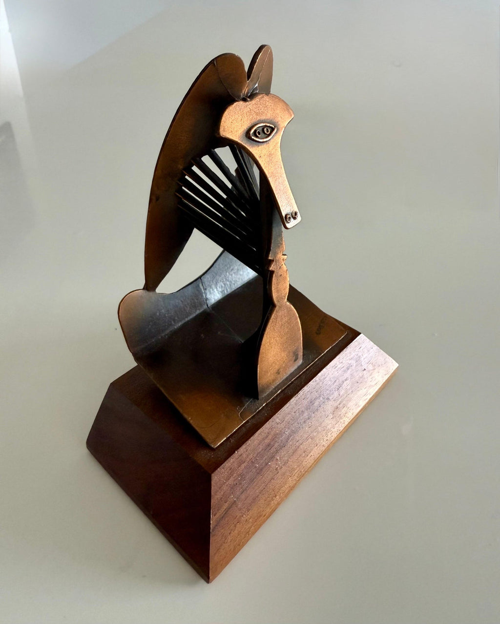 Vintage 1970 Modernist Chicago Picasso Souvenir Cubist Sculpture Head Metal