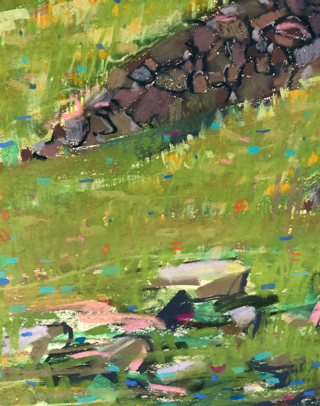 Large Abstract Landscape Pastel Drawing Painting San Francisco Artist, Megan #13