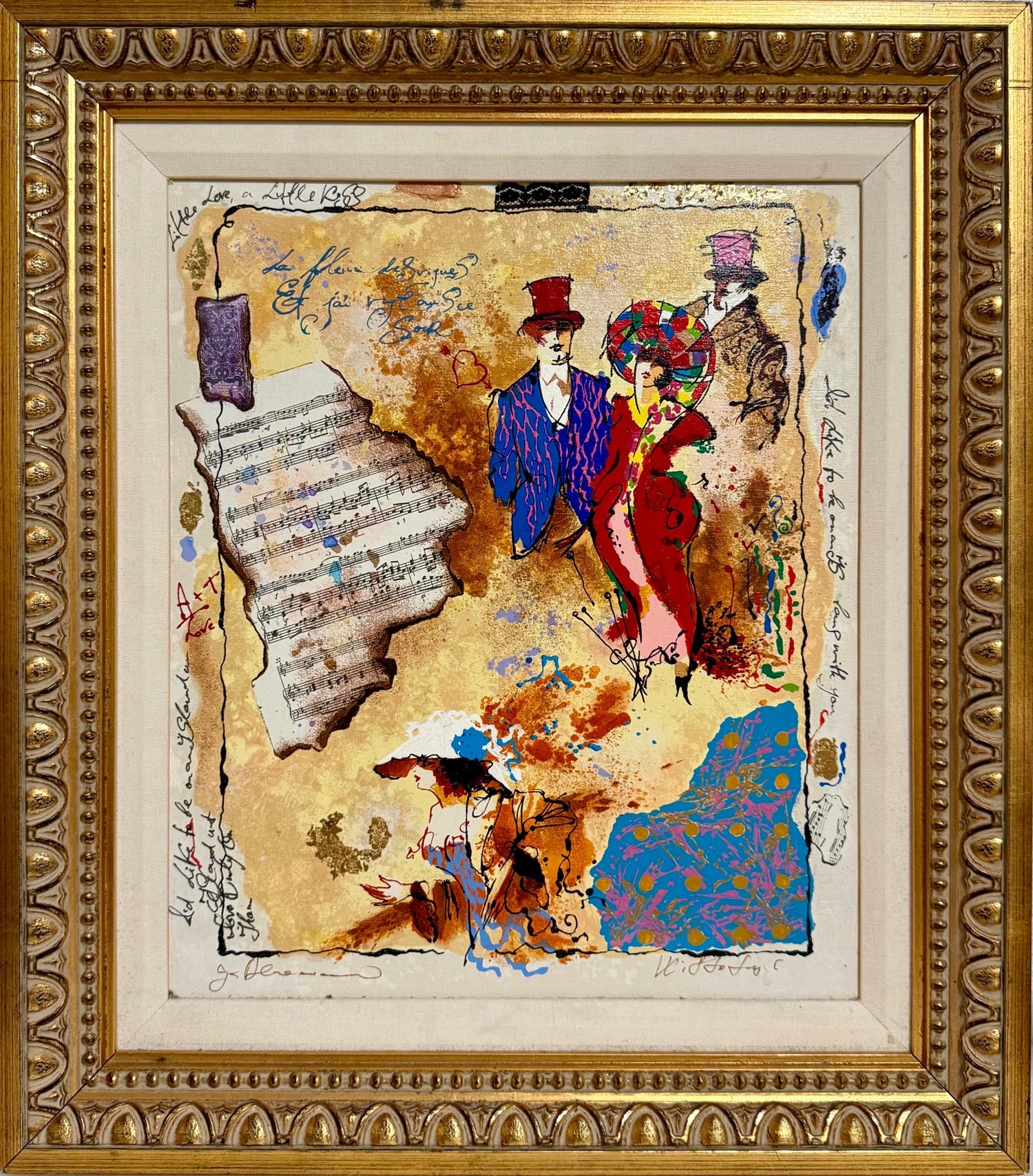 Silkscreen on Canvas Musical Belle Epoque Composition Alexander & Wissotzky