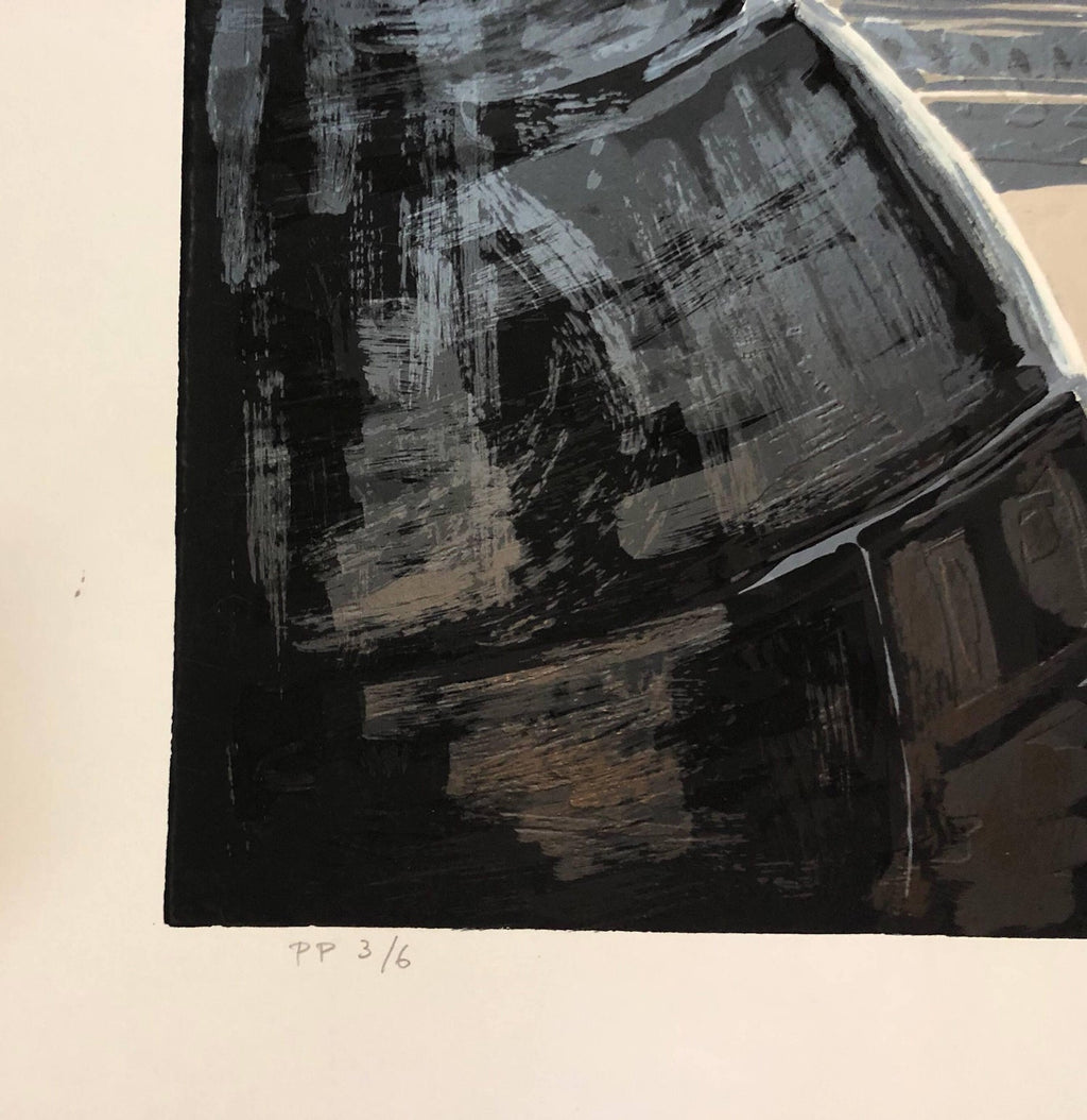 Modernist Silkscreen Screenprint 'El Station, Interior' NYC Subway, WPA Artist