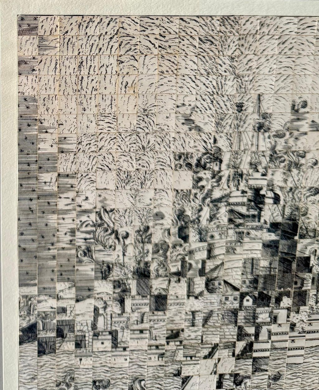 Original Guggenheim Museum Exhibited Jiri Kolar Collage Tower of Babel