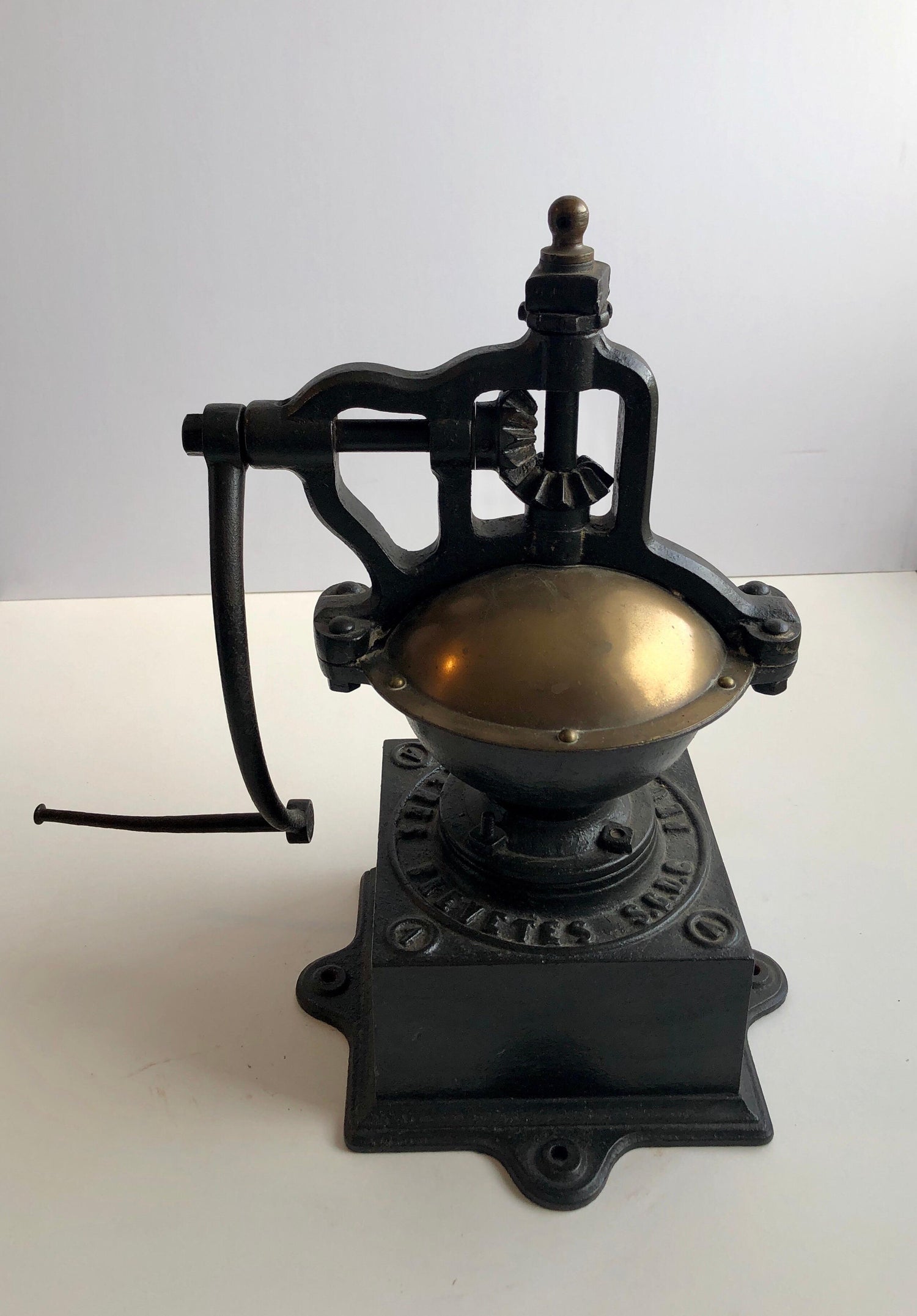 Antique, 19th C. Peugeot Frères Brevetés French Coffee Grinder Table Sculpture