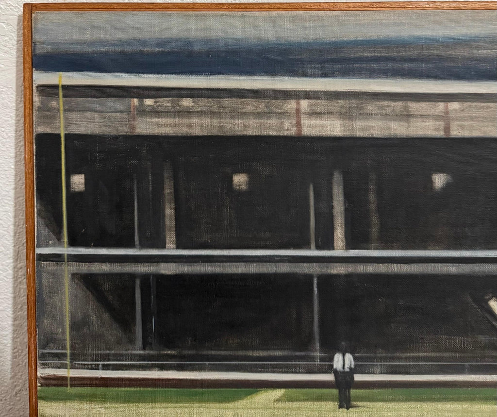 Large American Modernist Oil Painting Baseball Game the Tryout Sidney Goodman