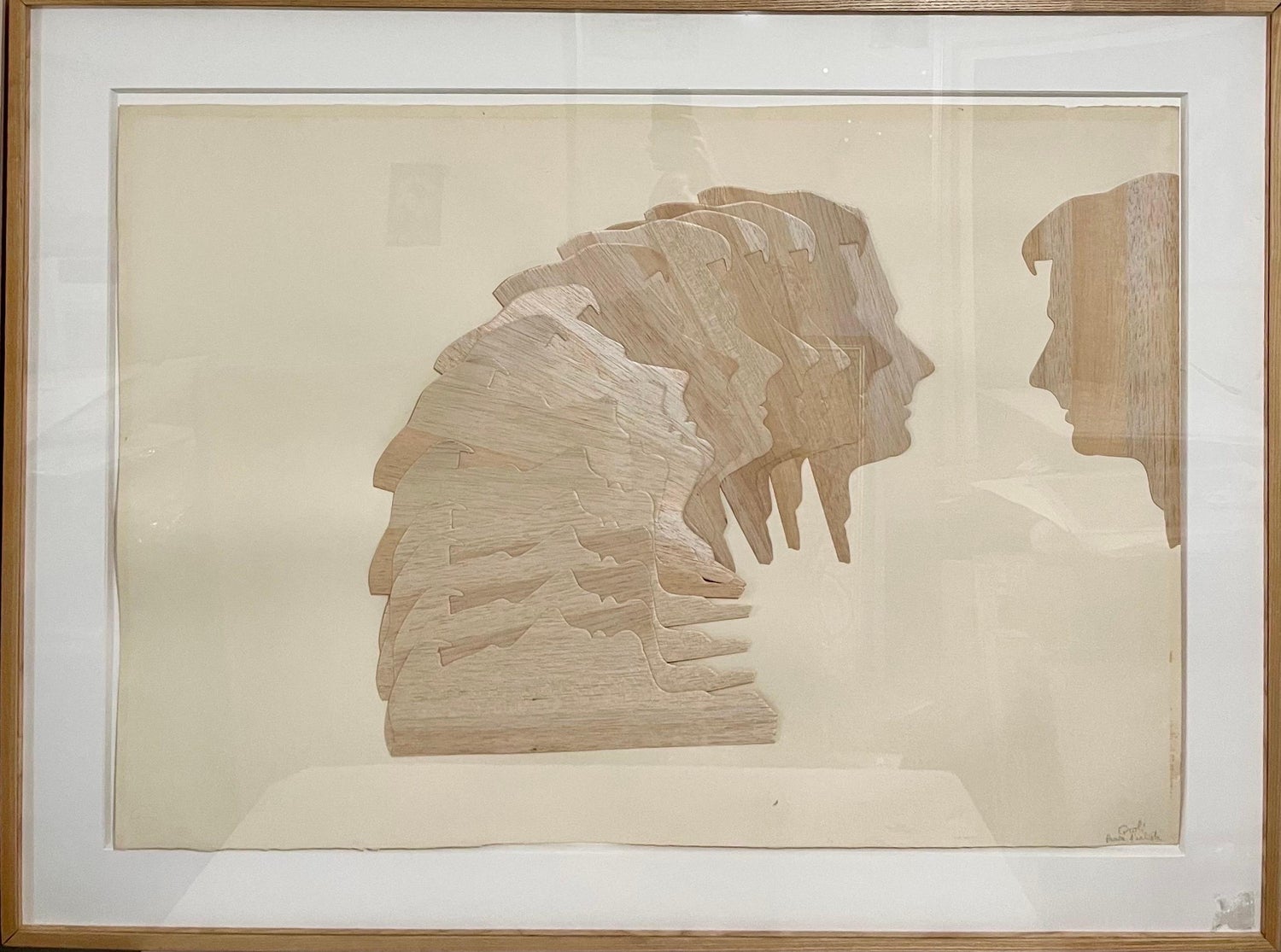 1970's Large Italian Pop Art Mario Ceroli Arte Povera Sculpture Collage in Wood