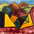 Abstract Painted Ceramic Tile Pop Art Painting Italian Neo Figurative Painting