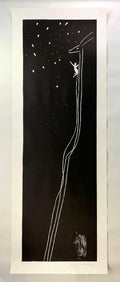Huge Italian Neo Expressionist Mimmo Paladino Linoleum Block Print Atlantico