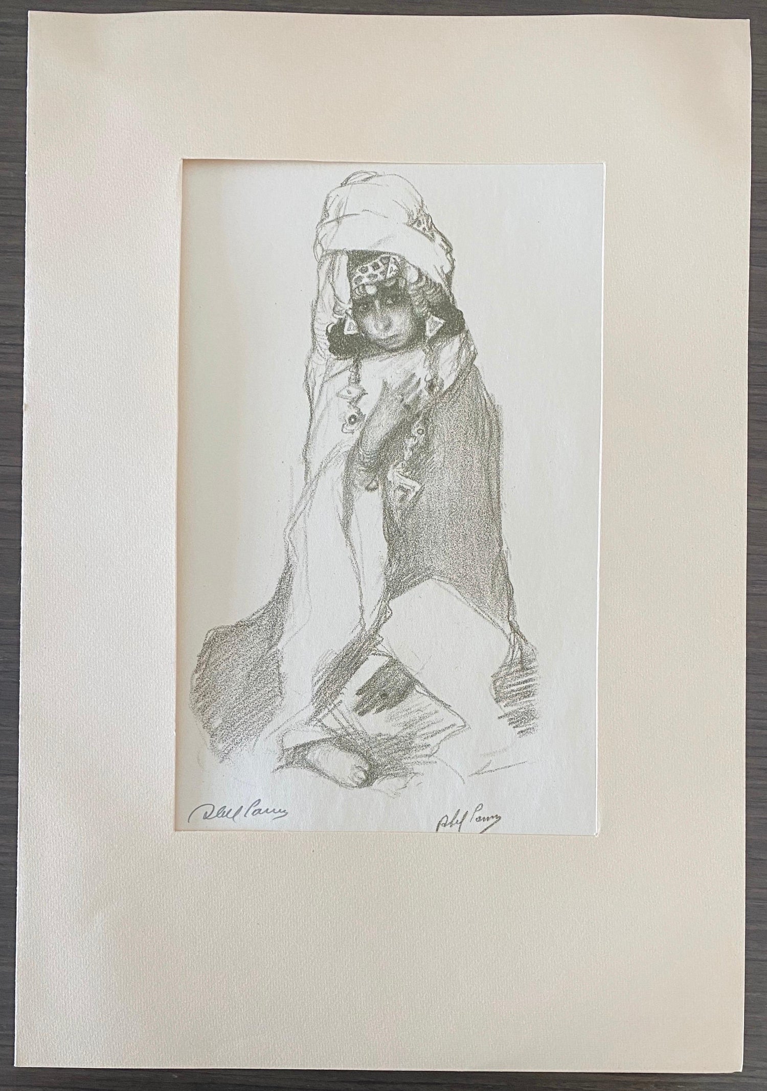 Modernist Daniel in Lions Den Biblical Judaica Etching Israeli Artist