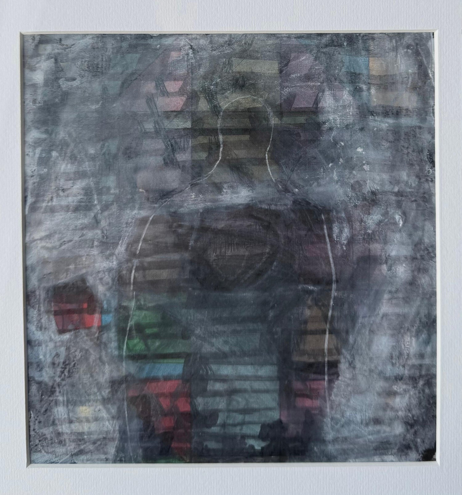Bay Area Figurative Abstract Gouache Painting "Video Tower" John Hultberg