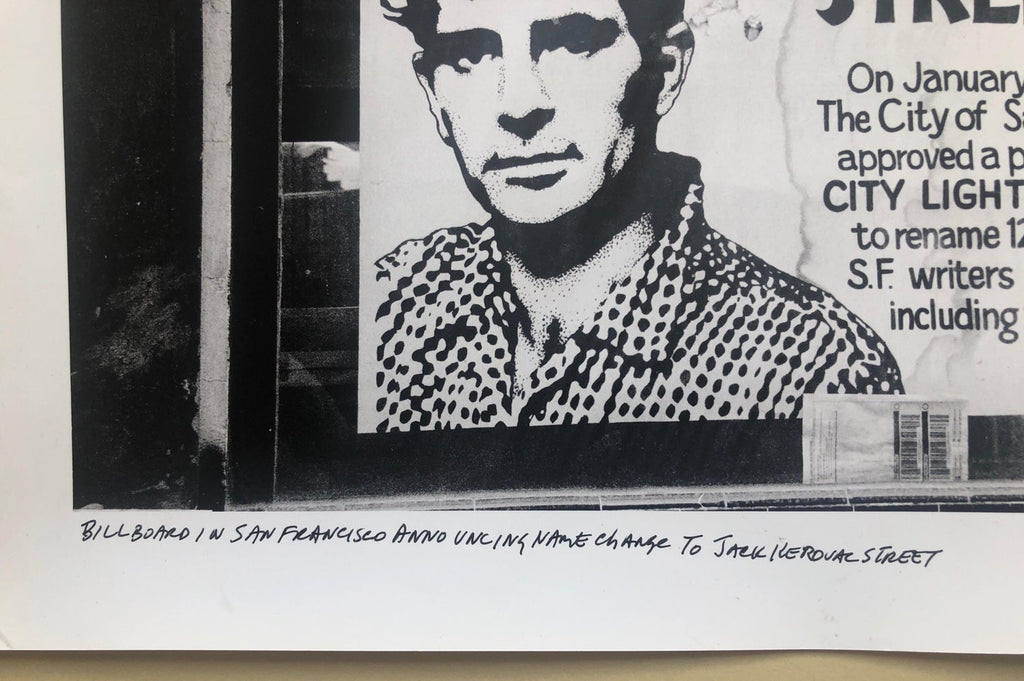 Vintage Print Silver Gelatin Signed Photograph Jack Kerouac Street Sign Photo