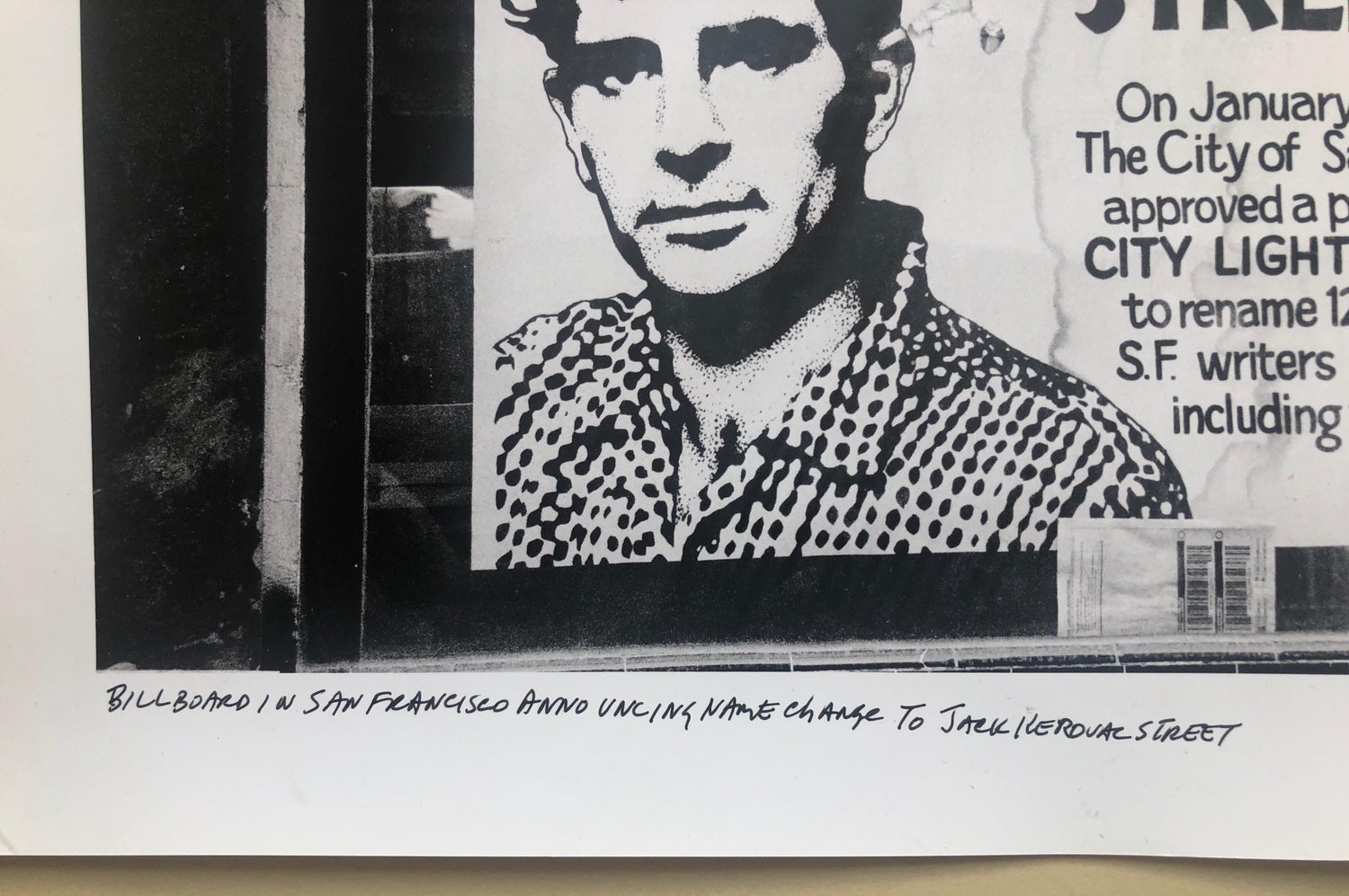 Vintage Print Silver Gelatin Signed Photograph Jack Kerouac Street Sign Photo