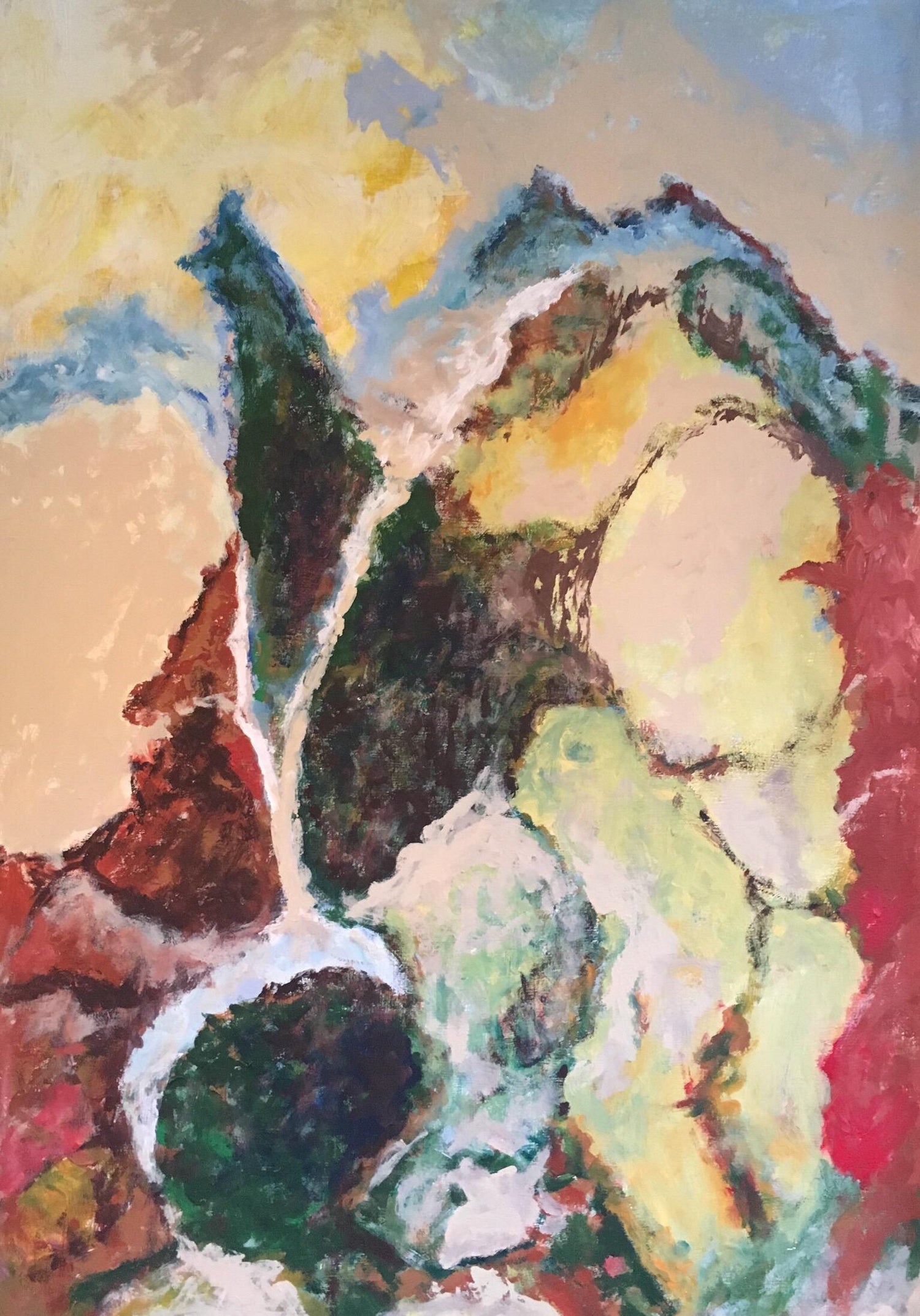 French Gestural Abstract Expressionist Textured Oil Painting