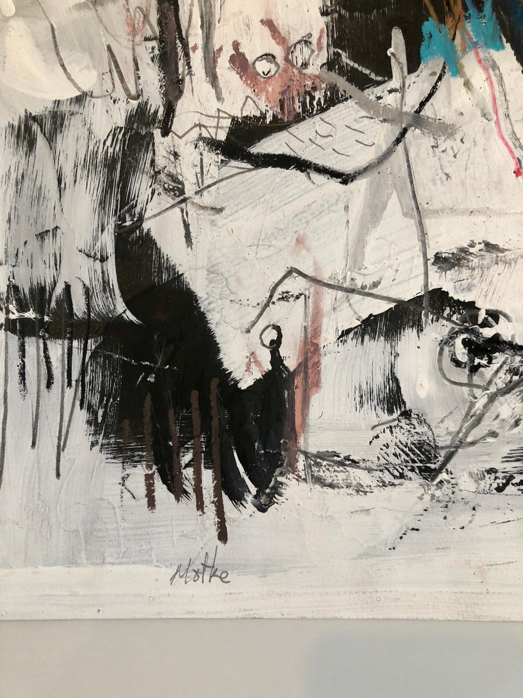 Israeli Motke Blum Modernist Abstract Expressionist Oil Painting Bezalel Artist
