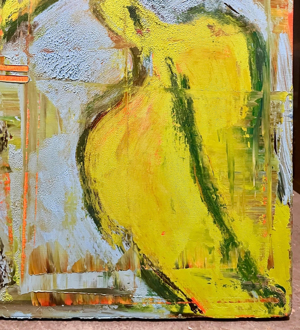 Large Modernist Rose Bouquet Oil on Linen Painting Aaron Fink