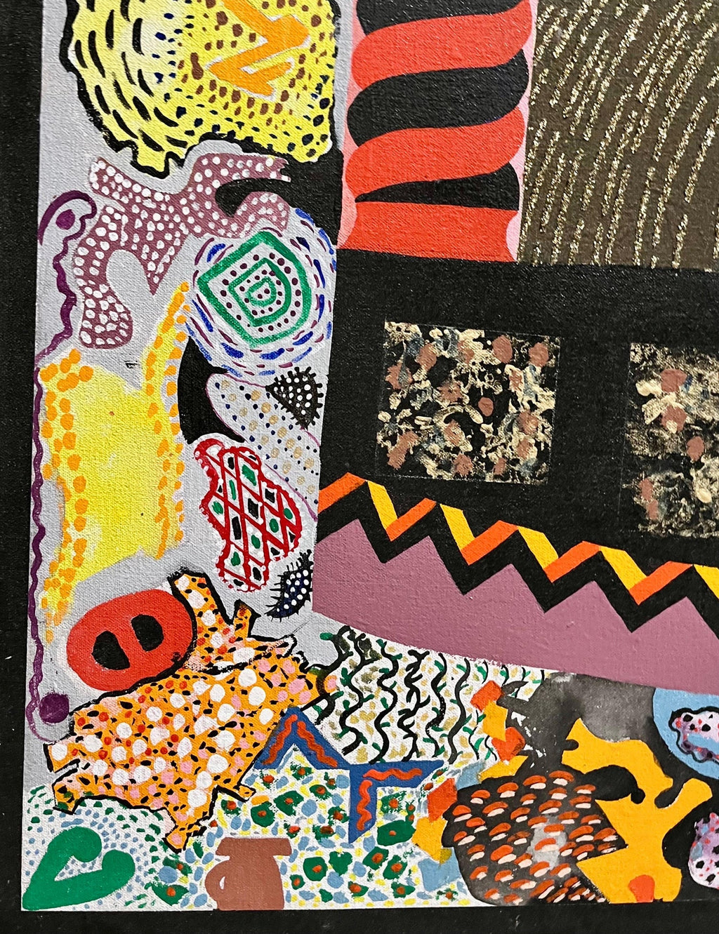 Large Mixed Media Collage Painting Great Jewish Feminist Artist Miriam Schapiro
